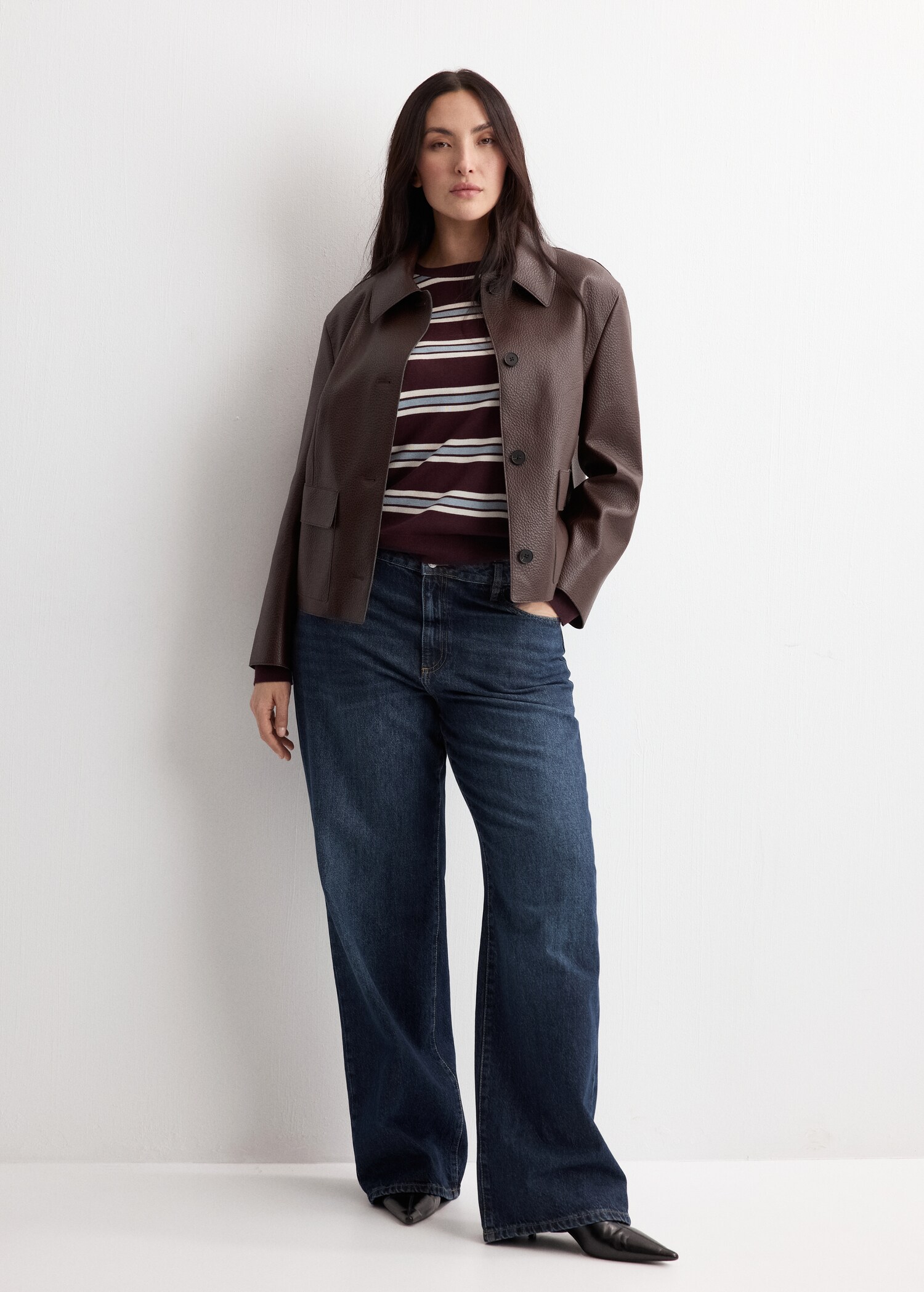 Faux-leather jacket with pockets - Details of the article 3