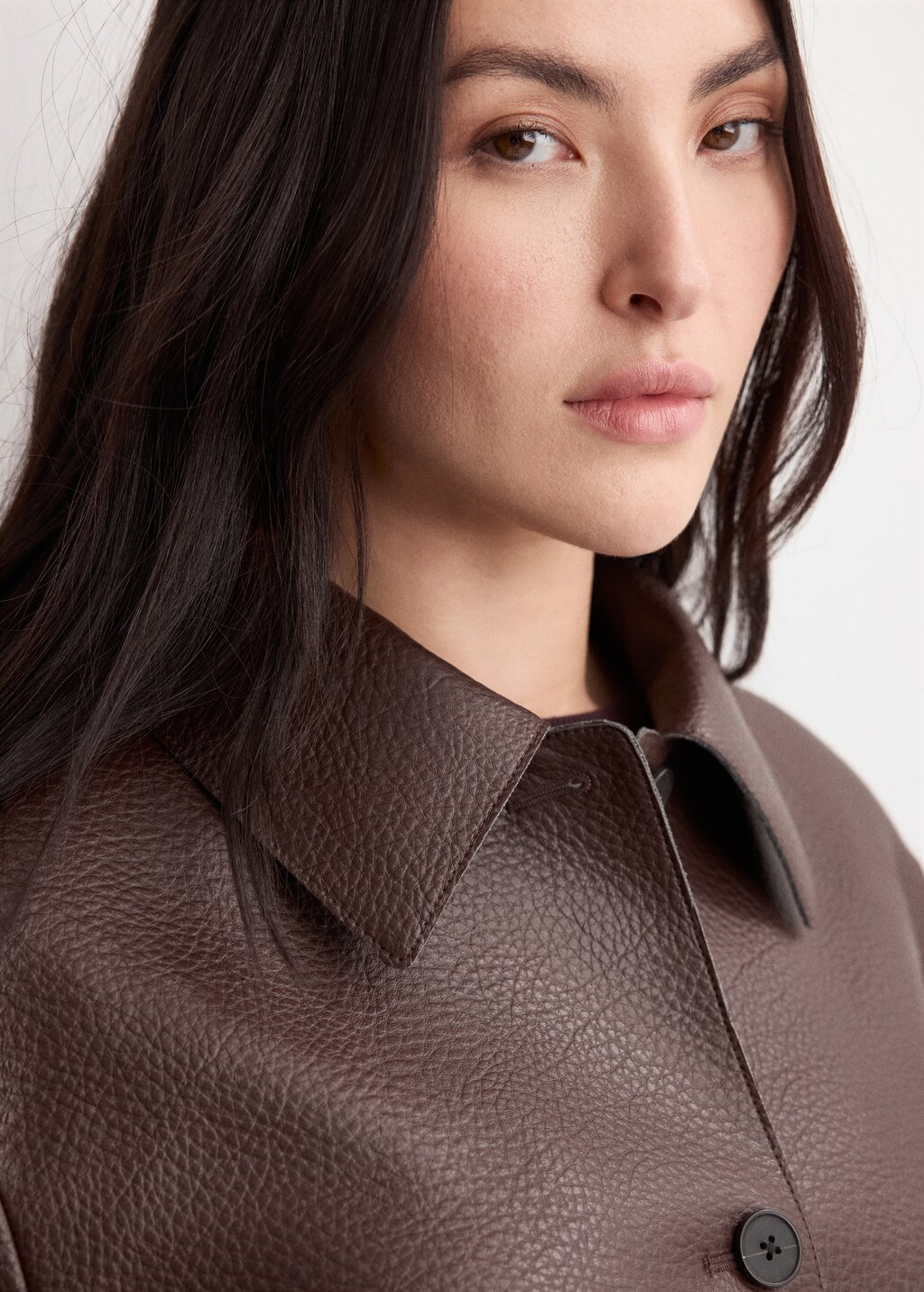 Mango Faux-leather jacket with pockets