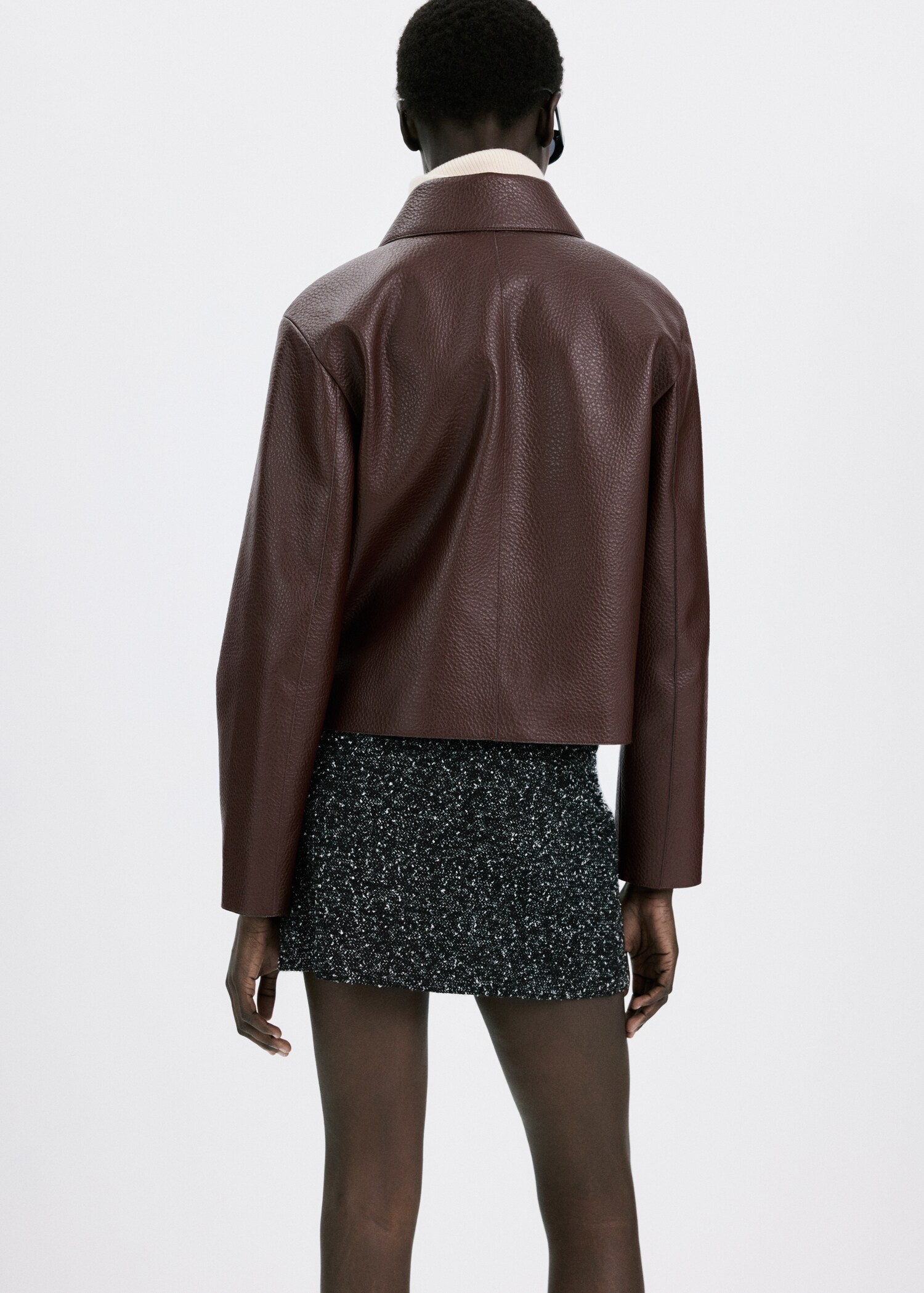 Faux-leather jacket with pockets - Reverse of the article