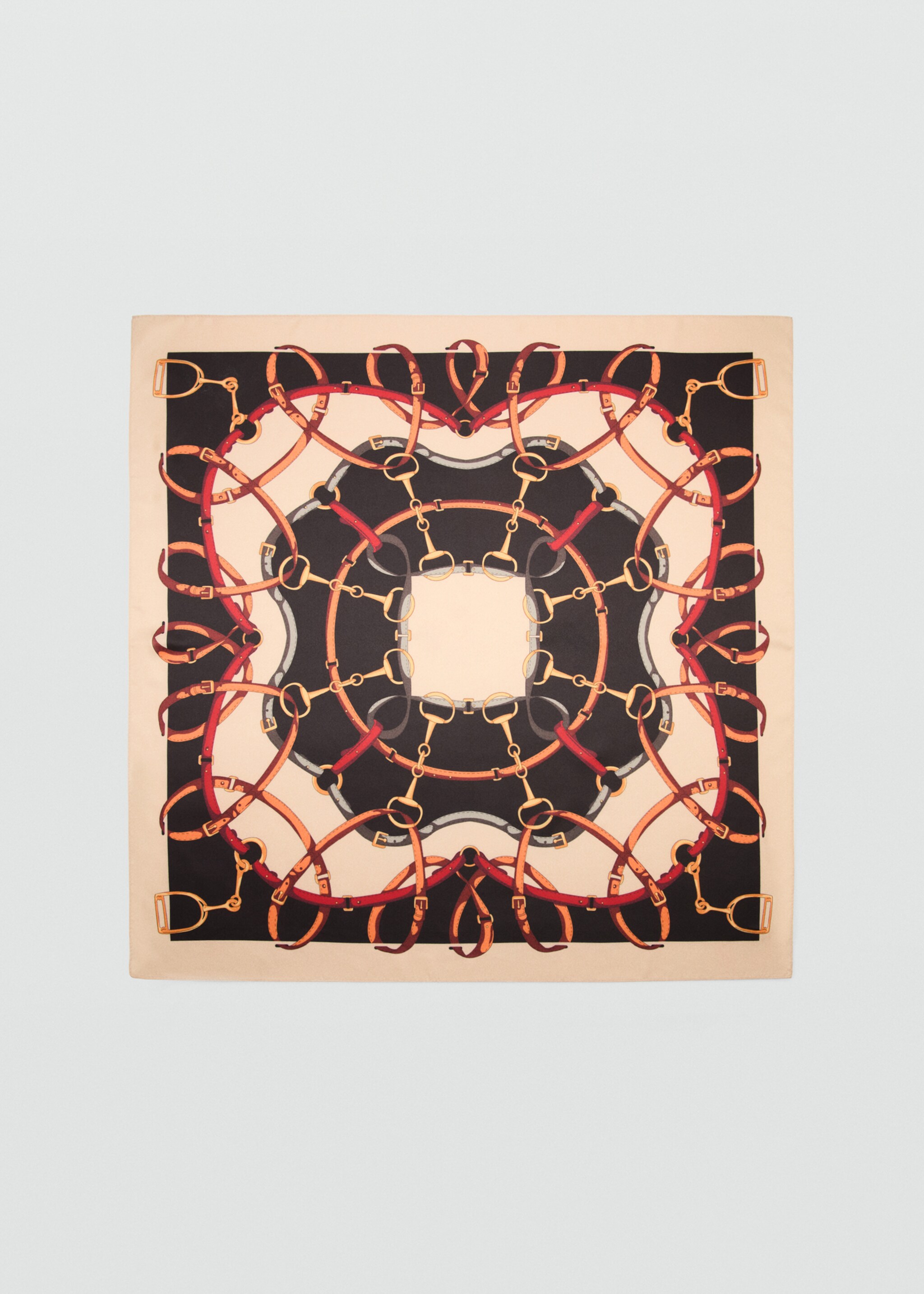 Chain-print scarf - Article sans modèle, Beige. Ref: 27064776-00.