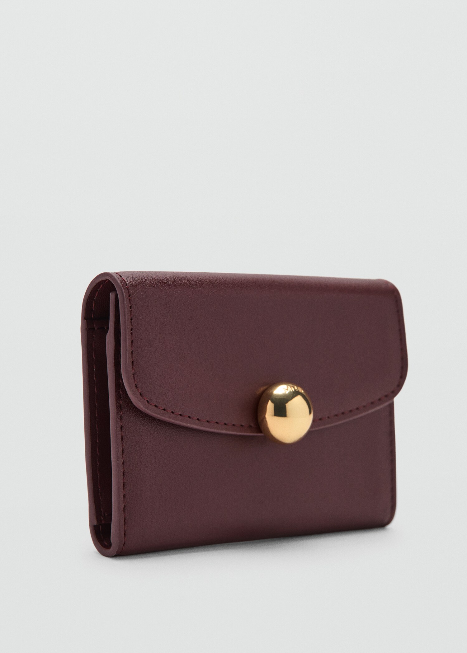 Wallet with jewel button flap - Medium plane