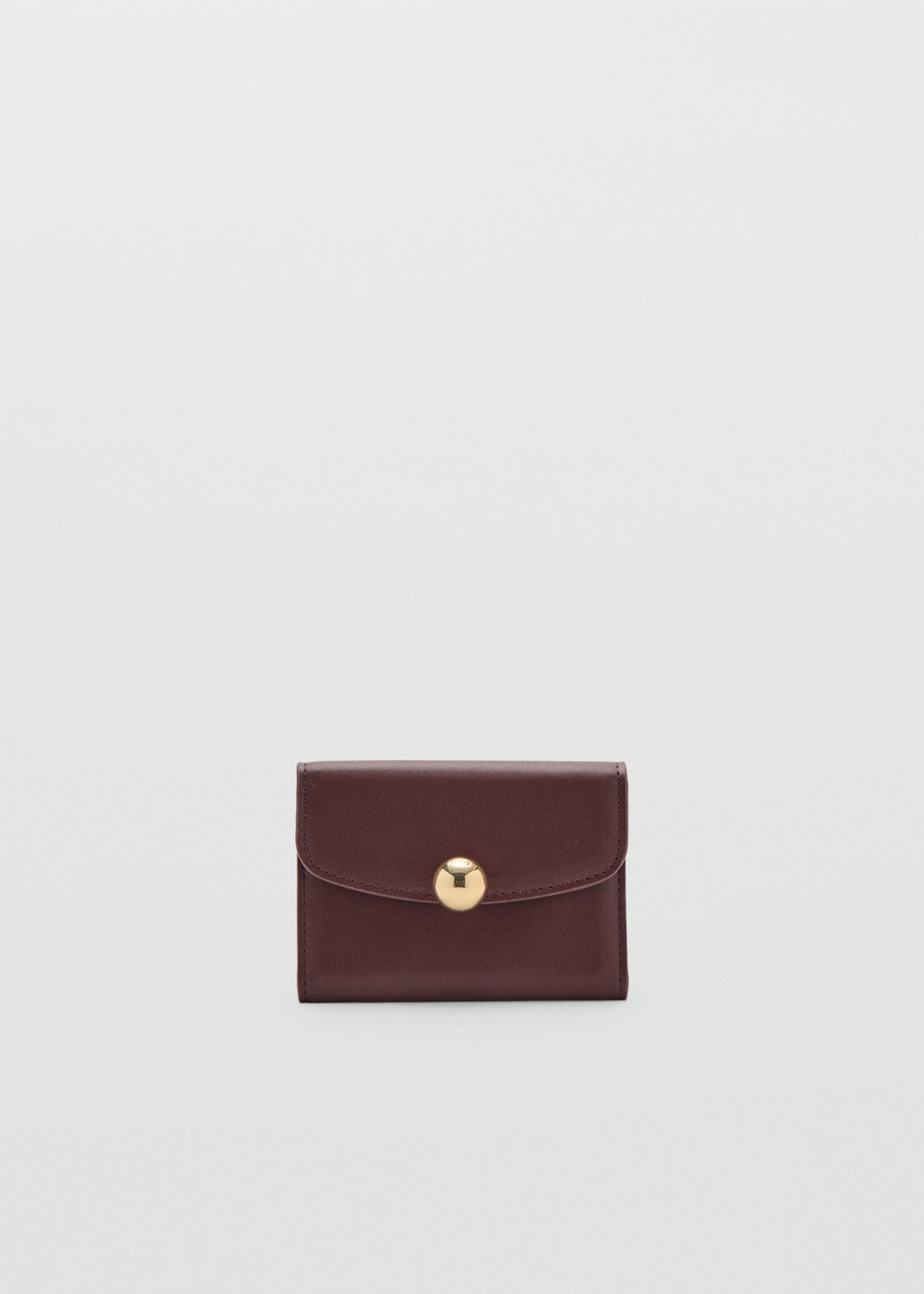 Wallet with jewel button flap - Article without model, Burgundy. Ref: 27064785-00.