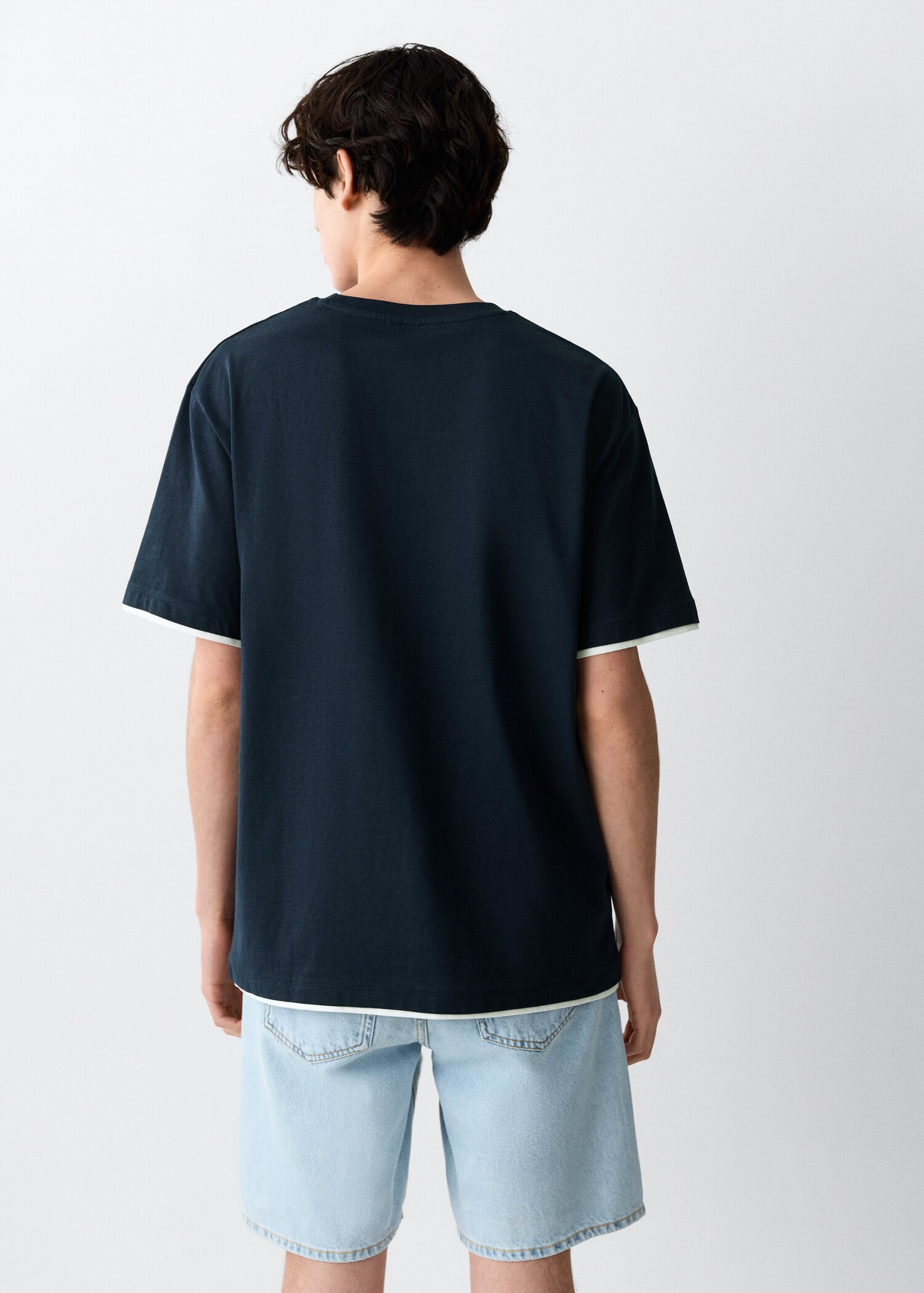 Two-tone short-sleeved T-shirt - Reverse of the article