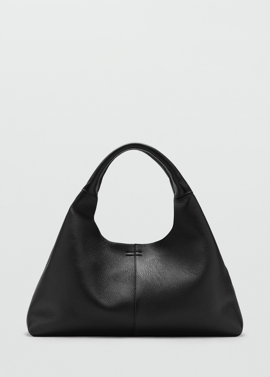 Leather shoulder bag with stitching - image 2