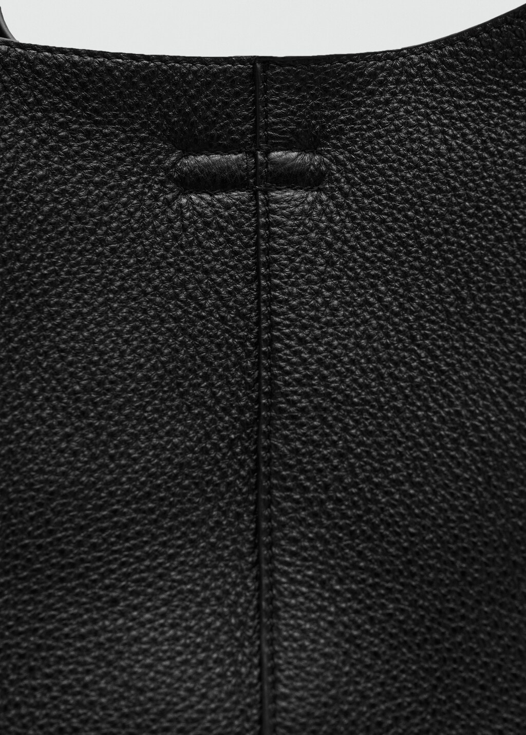 Leather shoulder bag with stitching - image 4