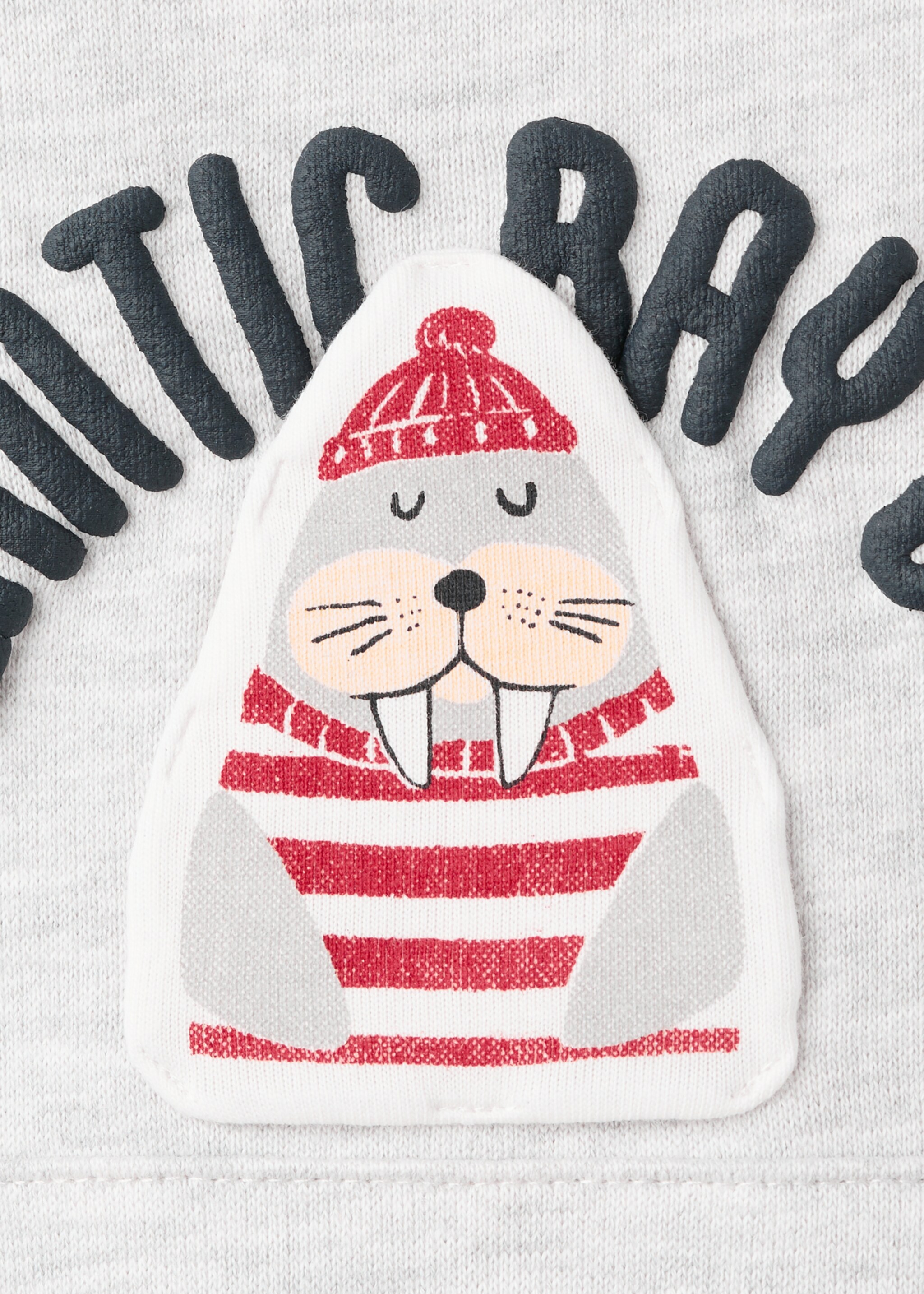 Tryckt collegetröja bomull - Detaljer om artikeln 8, Ljus Heather Grå. Ref: 27065144-00.