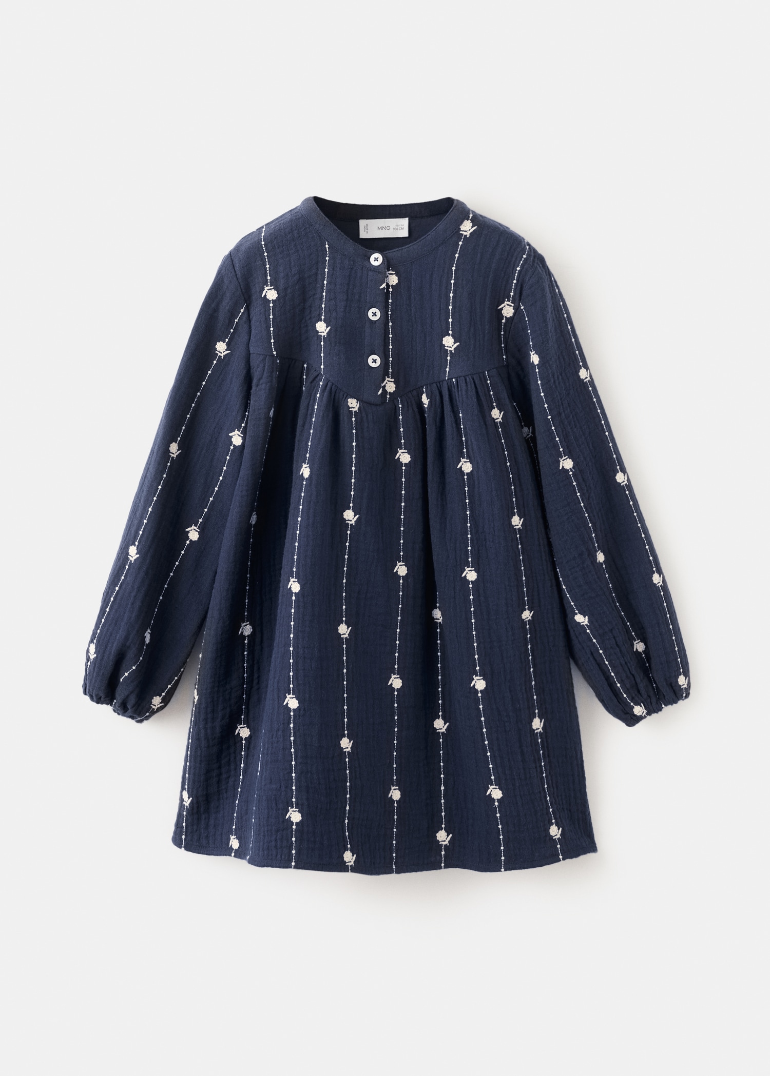 Embroidered cotton dress with floral pattern - Article without model