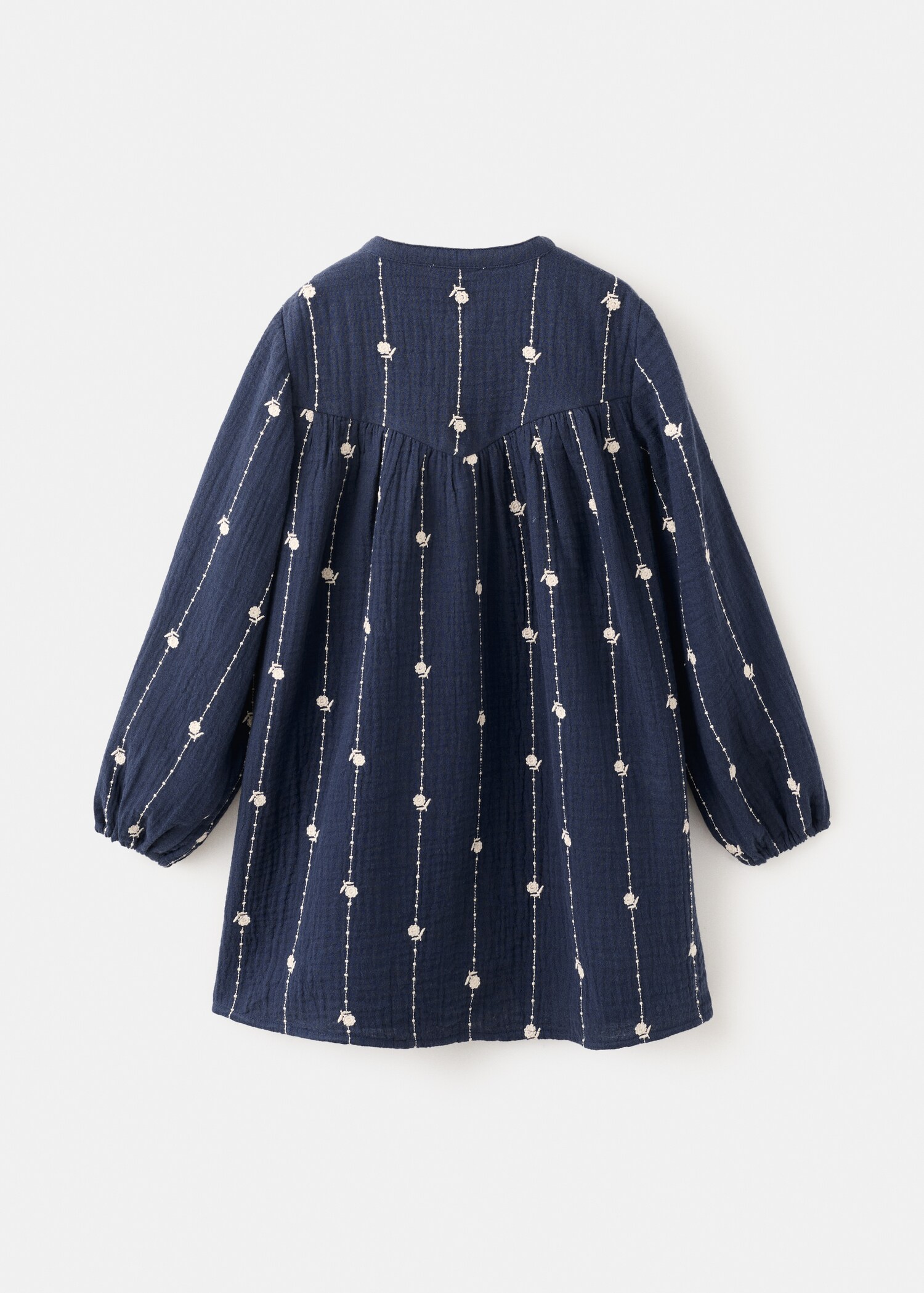 Embroidered cotton dress with floral pattern - Reverse of the article