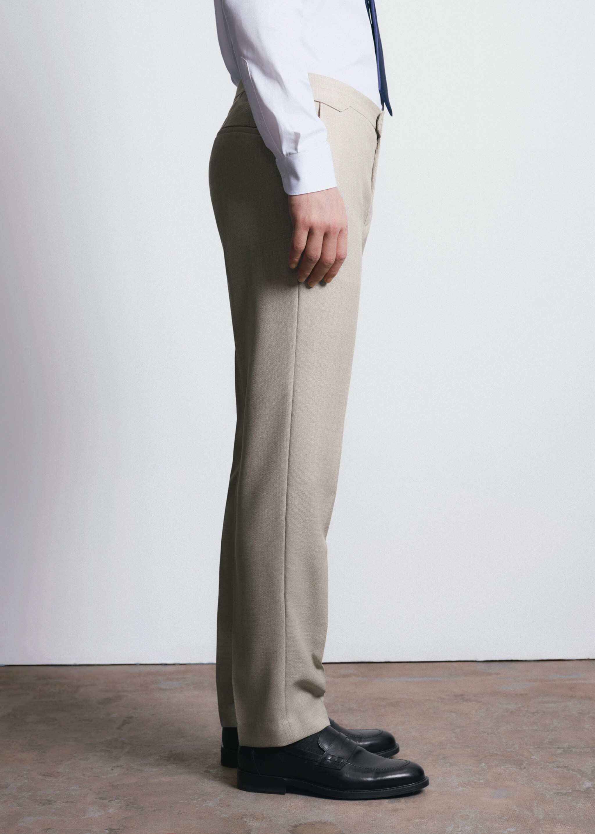 Slim fit trousers 100% wool Vitale Barberis Canonico® - Details of the article 2, Beige. Ref: 27065148-00.
