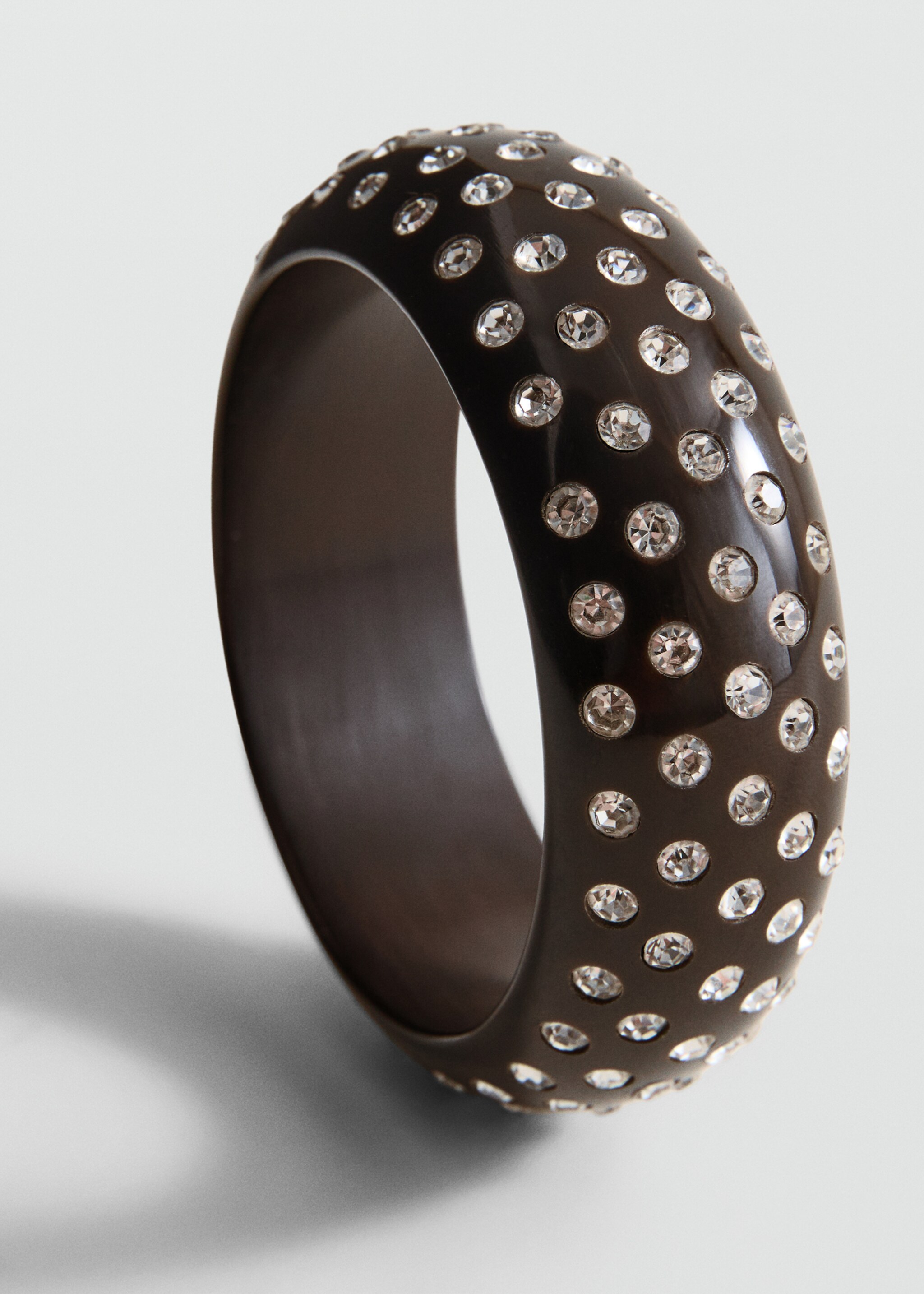 Resin strass bracelet - Medium plane, Brown. Ref: 27065162-00.