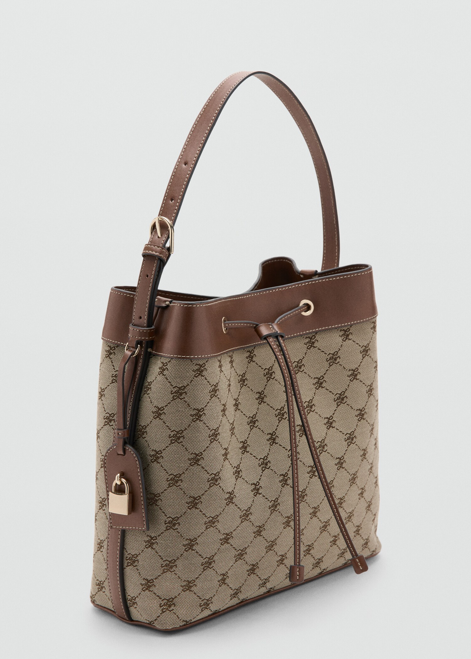 Bucket bag with printed logo - Medium plane