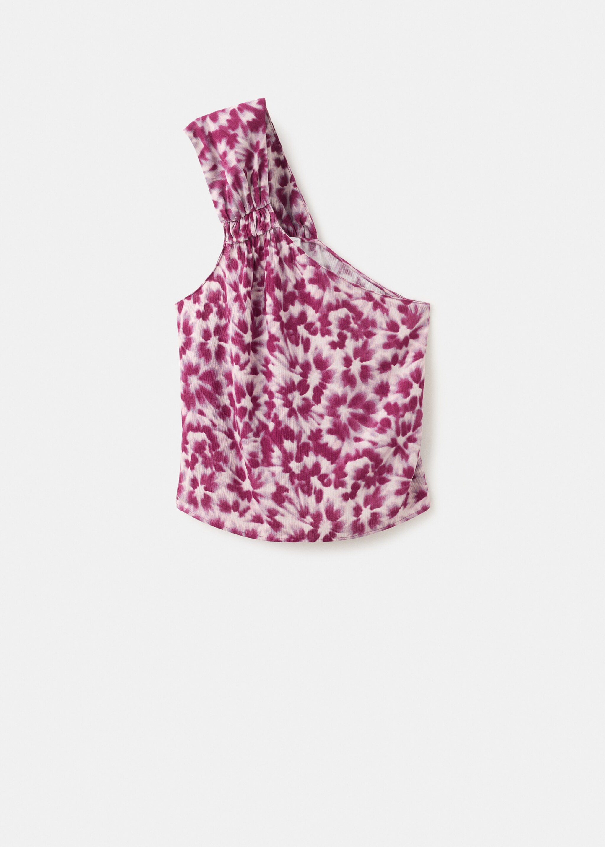 Asymmetric printed top - Article without model, Pink. Ref: 27065810-00.