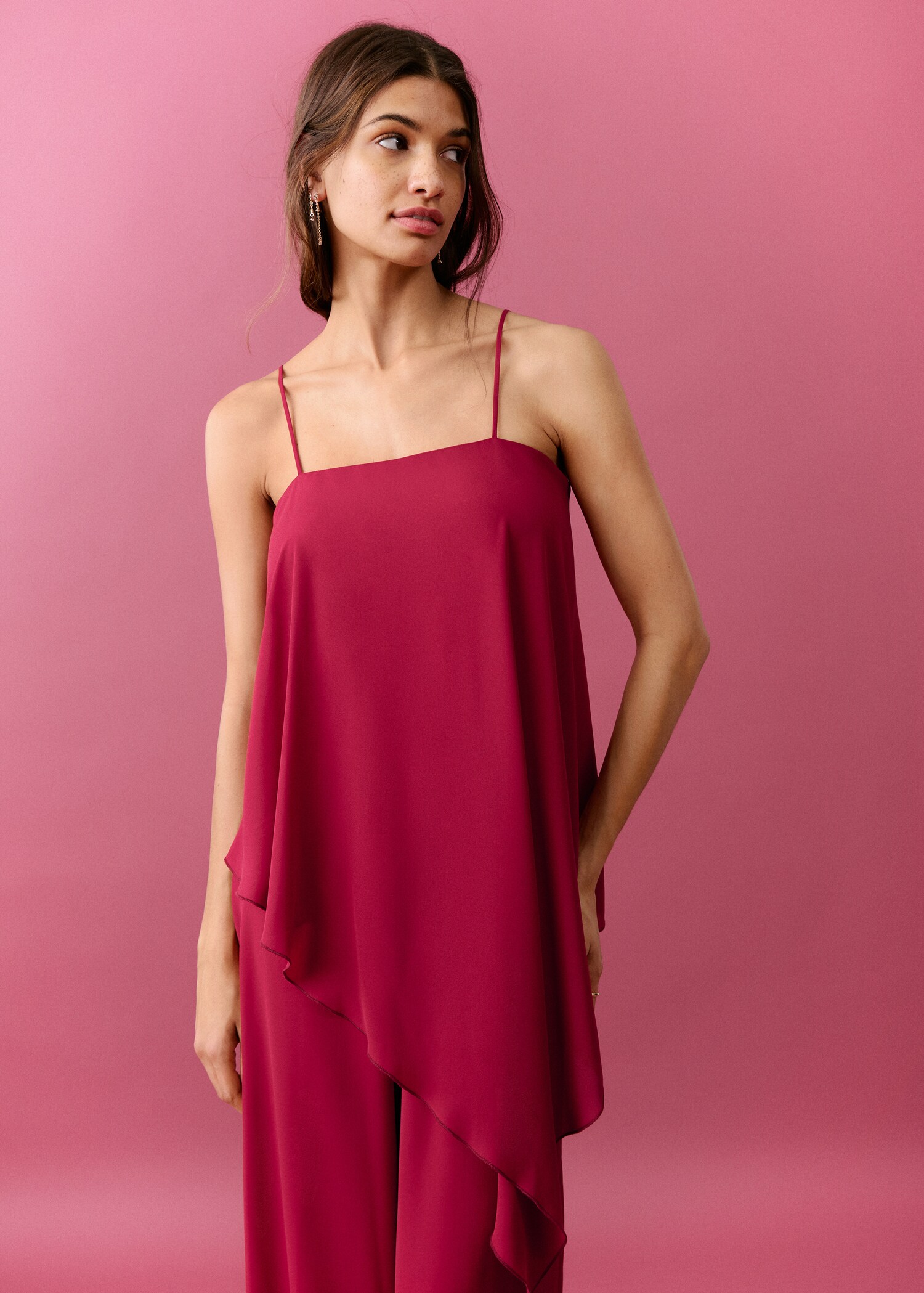 Ruffled asymmetric jumpsuit - Medium plane