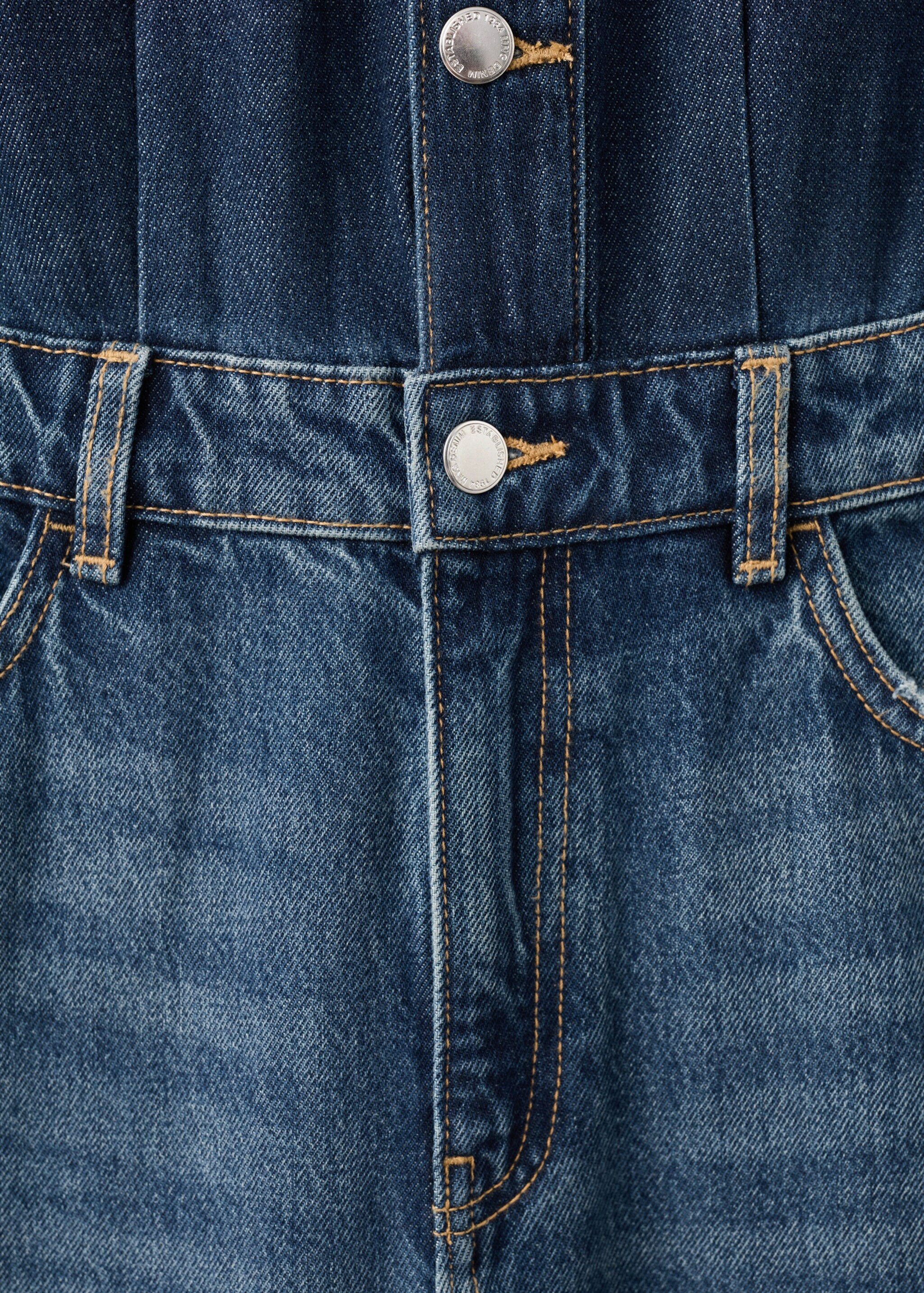 Denim jumpsuit met knopen - Detail van het artikel 0, Donkerblauw. Ref: 27065812-00.