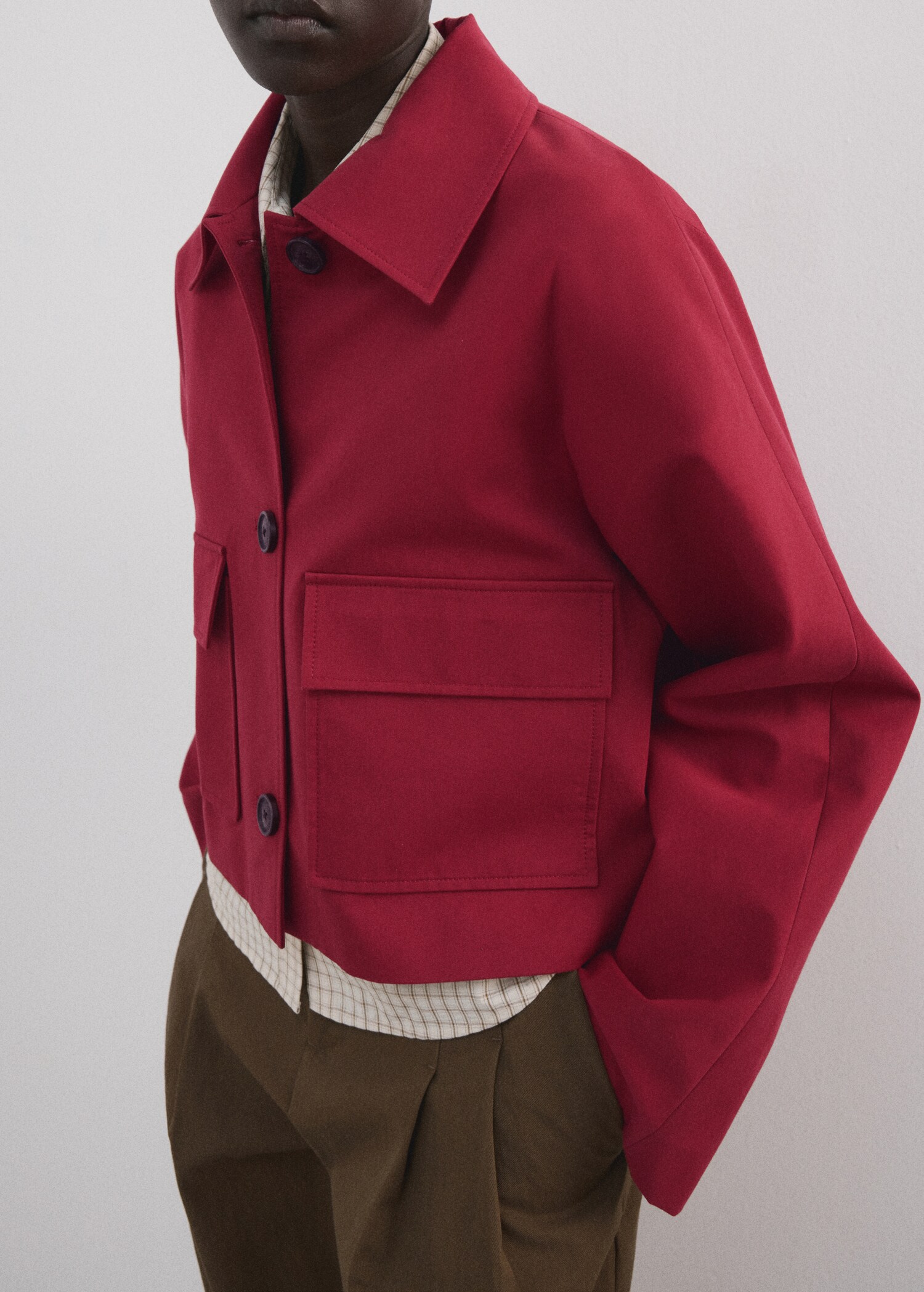 Cotton jacket with pockets - Medium plane