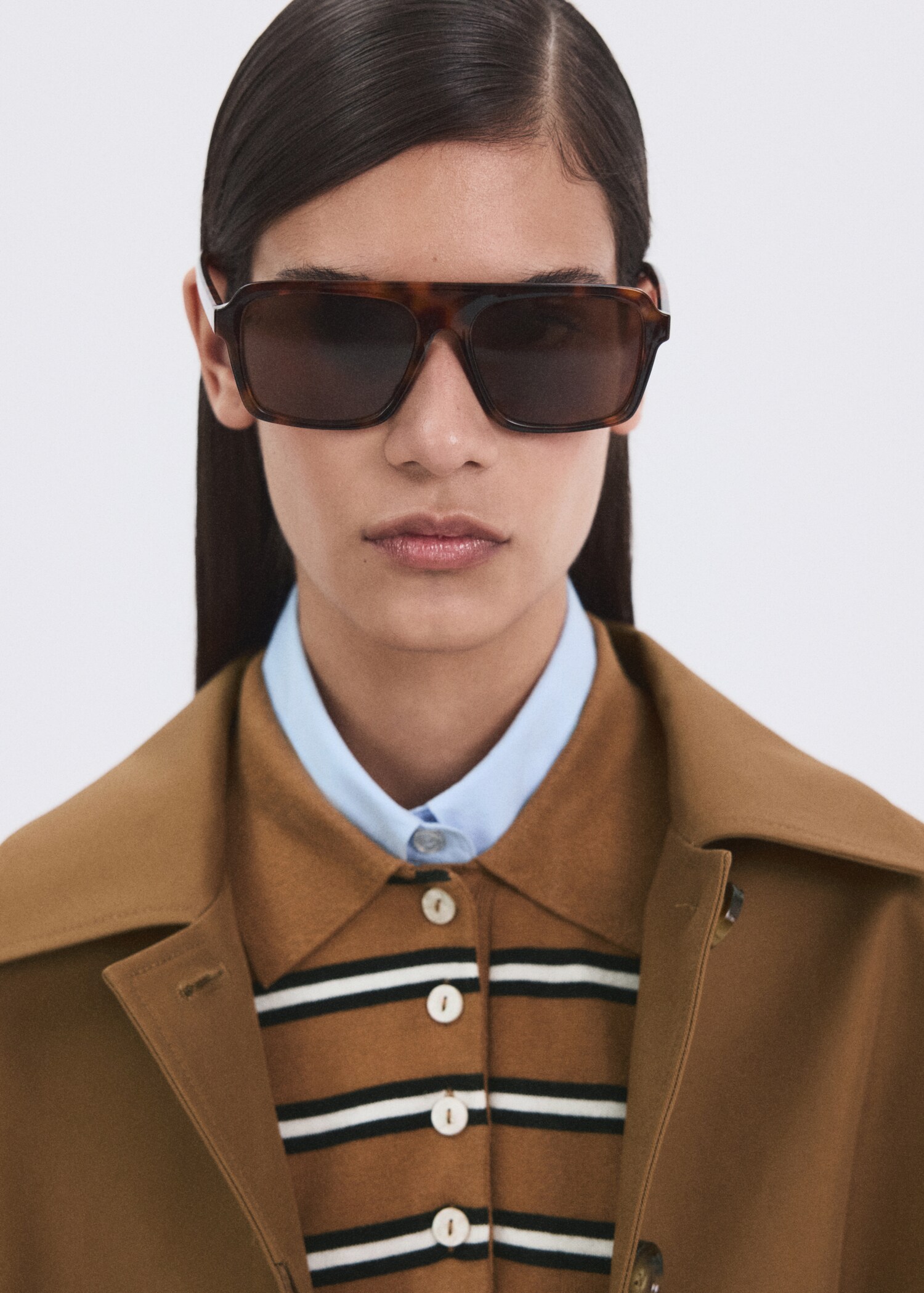 Striped polo-neck sweater - Details of the article 1