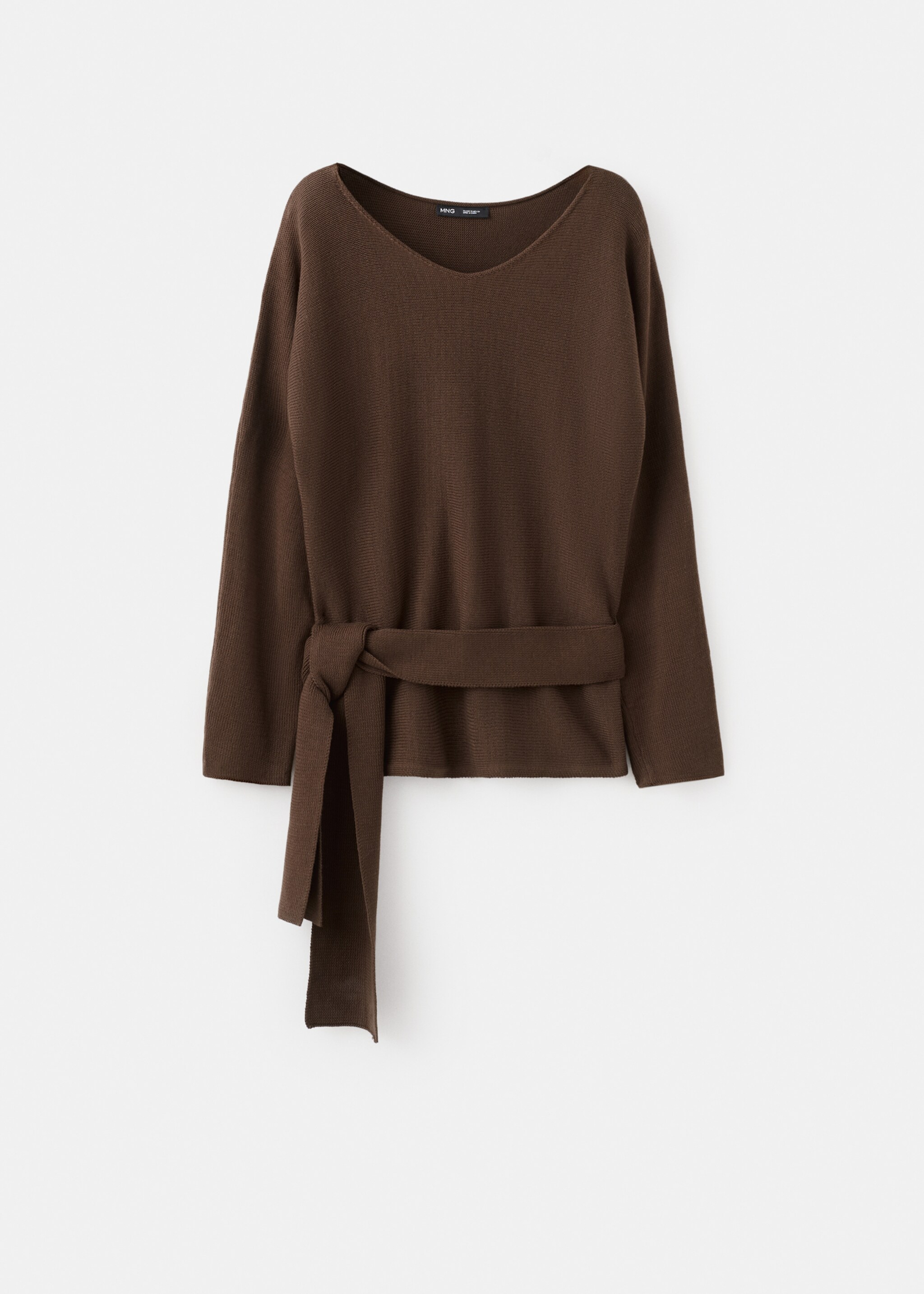 Knit belt sweater - Article without model, Chocolate. Ref: 27065819-00.