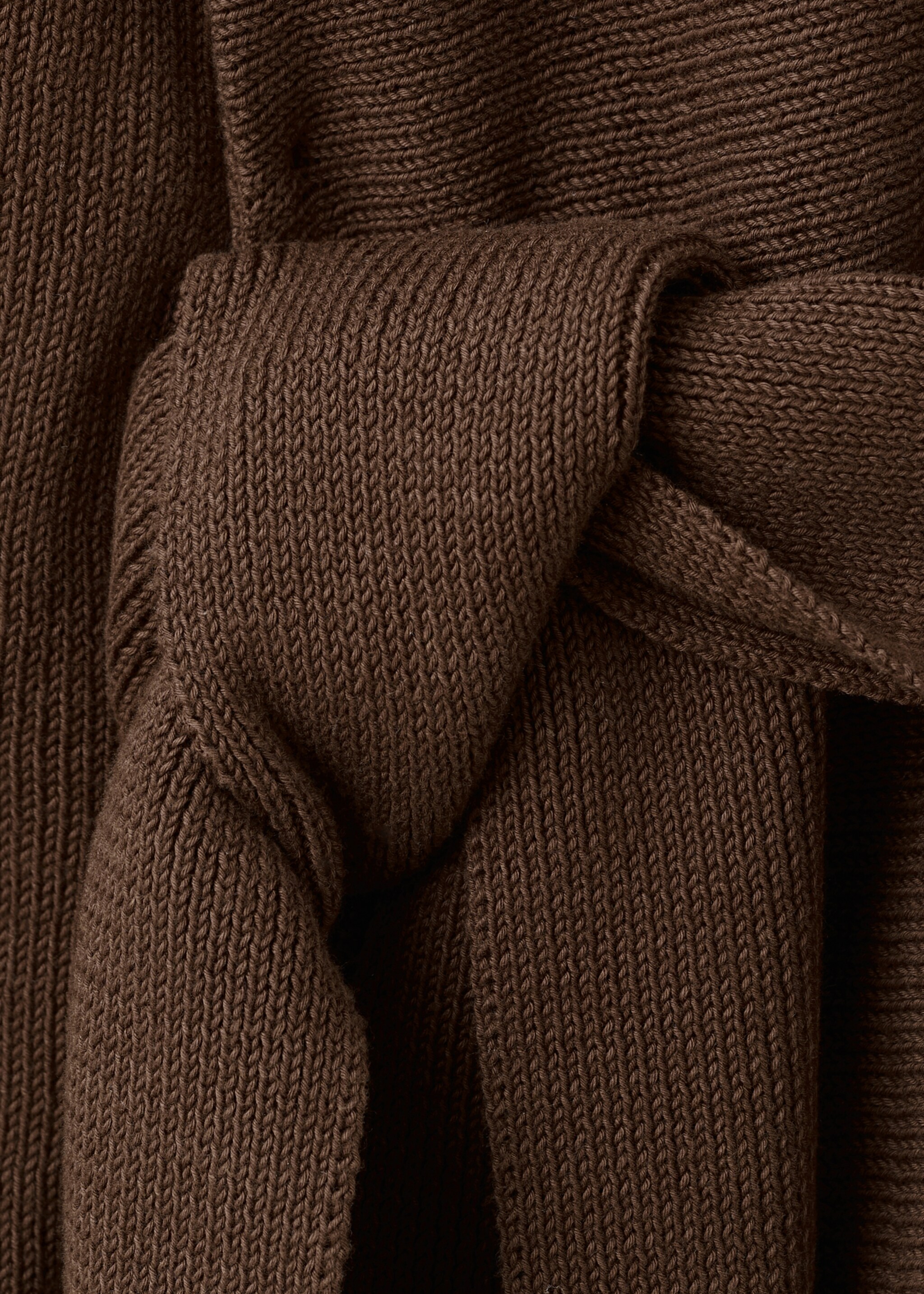 Knit belt sweater - Details of the article 0, Chocolate. Ref: 27065819-00.