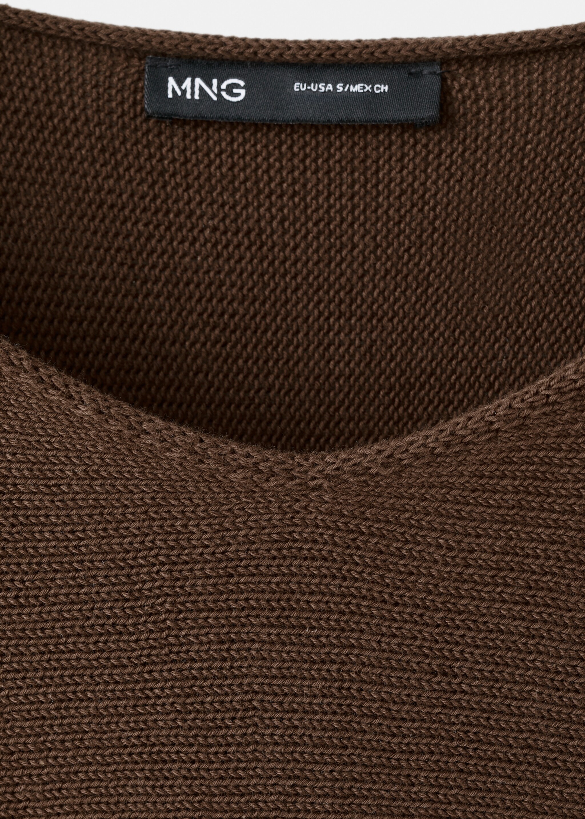 Knit belt sweater - Details of the article 8, Chocolate. Ref: 27065819-00.