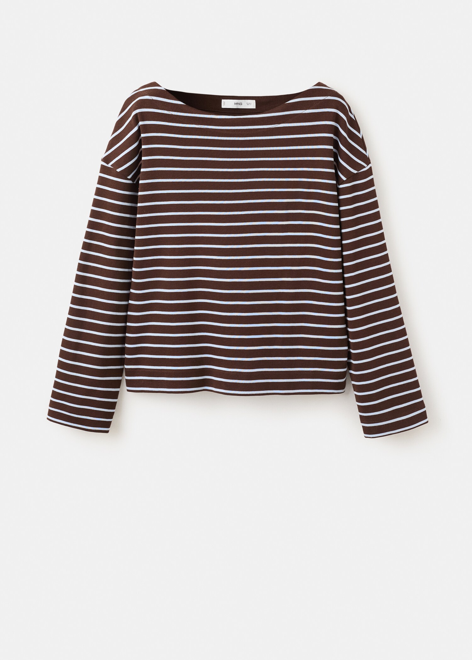 Striped boat neck sweatshirt - Article without model
