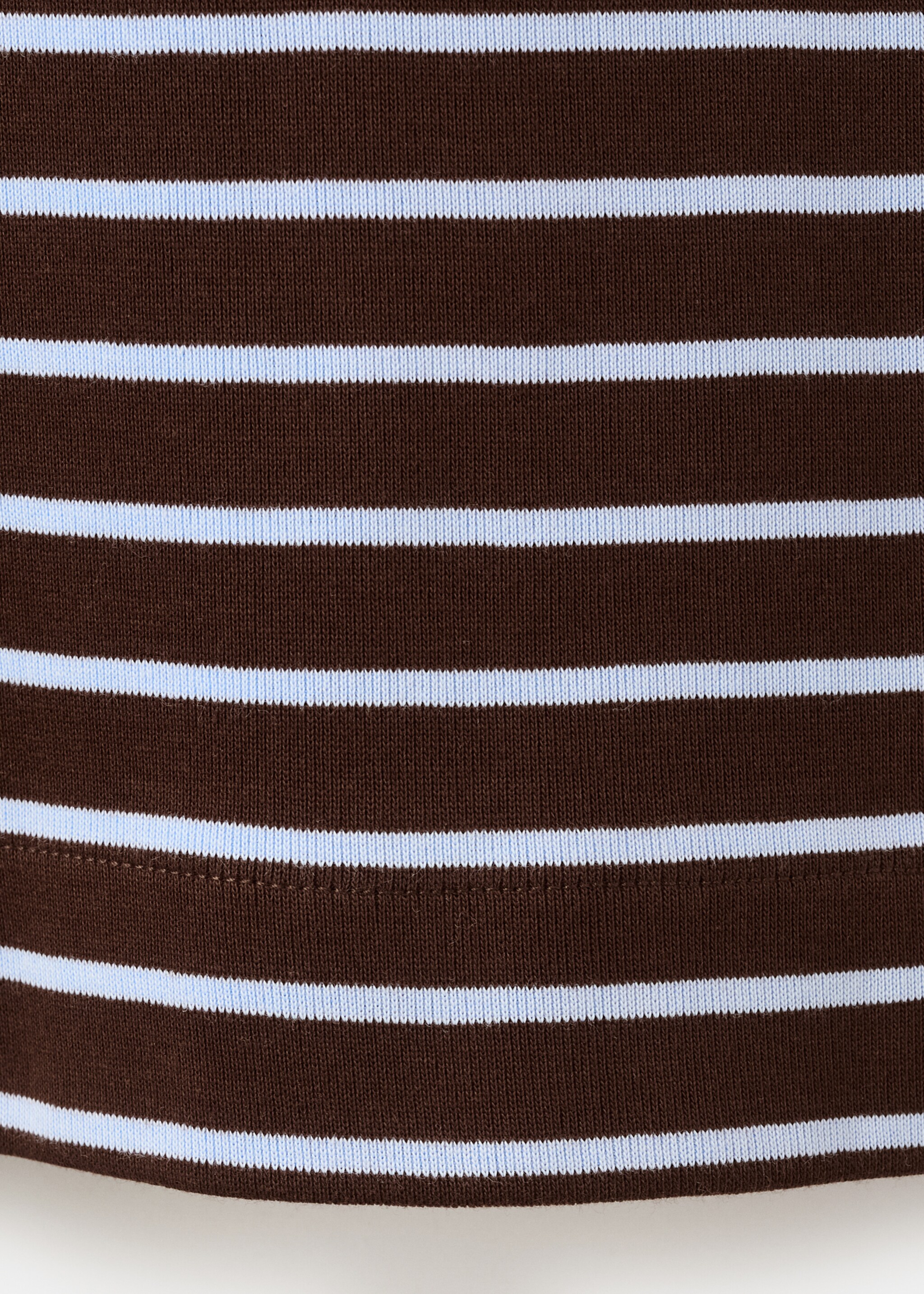 Striped boat neck sweatshirt - Details of the article 0, Chocolate. Ref: 27065823-00.