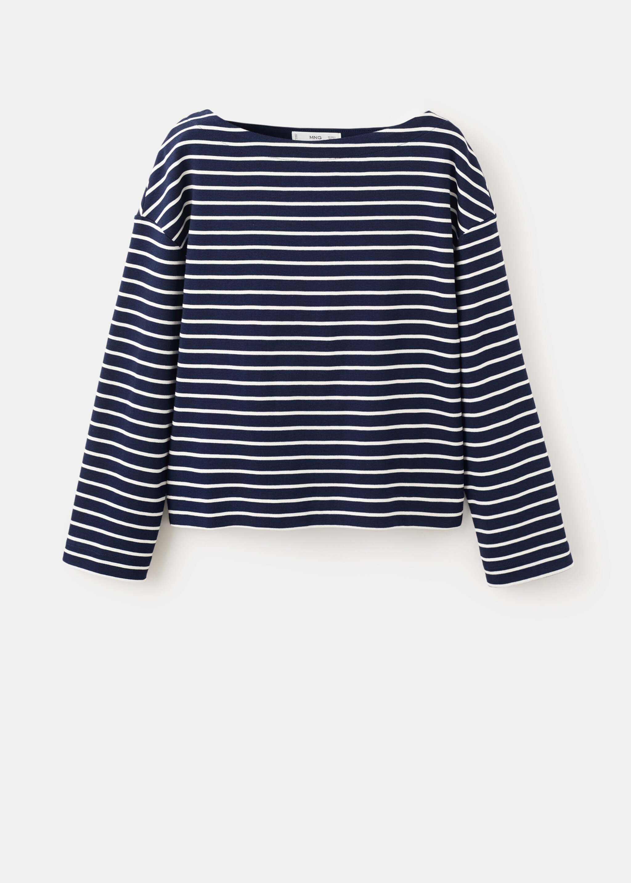 Sweat rayée à col bateau - Article sans modèle, Bleu marine. Ref: 27065823-00.