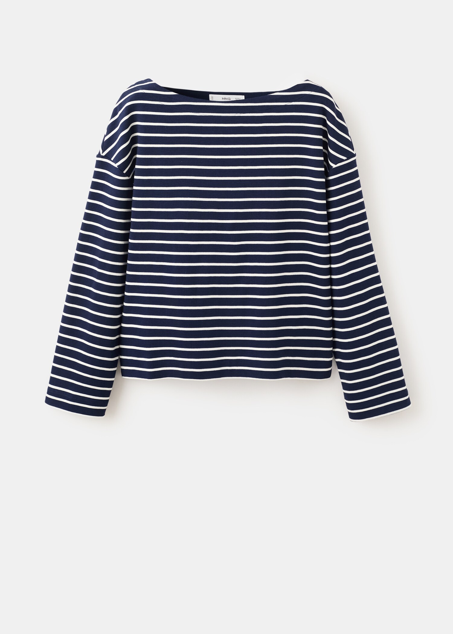 Striped boat neck sweatshirt - Article without model