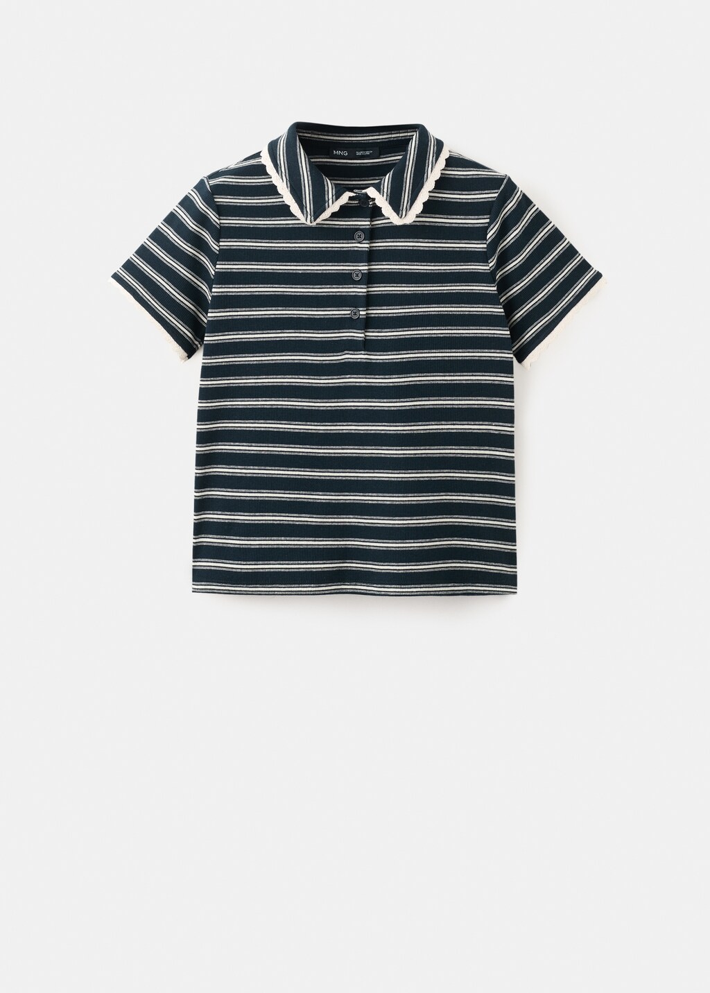 Striped scalloped polo - image 2