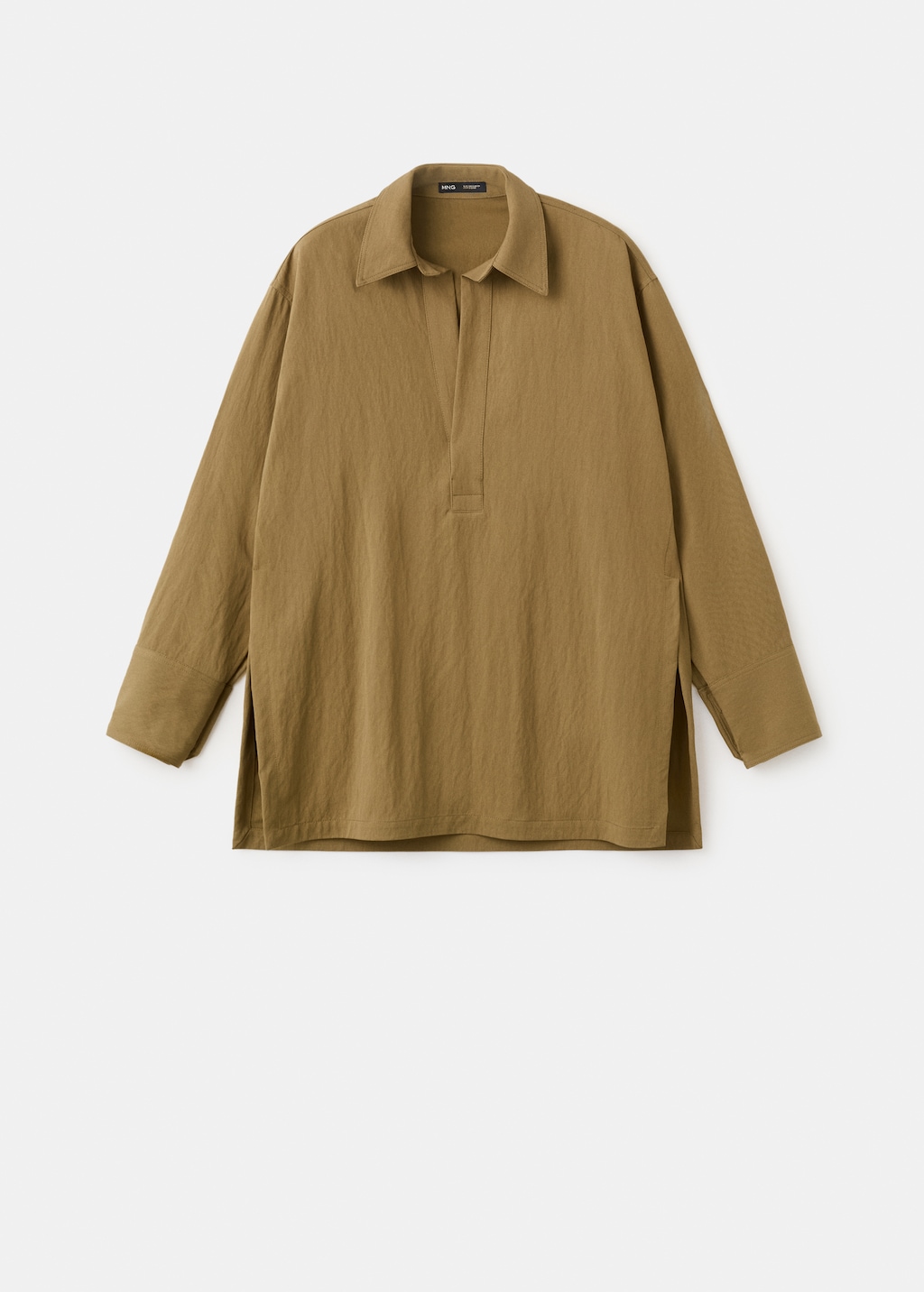 Oversized shirt with a shirt collar - image 5