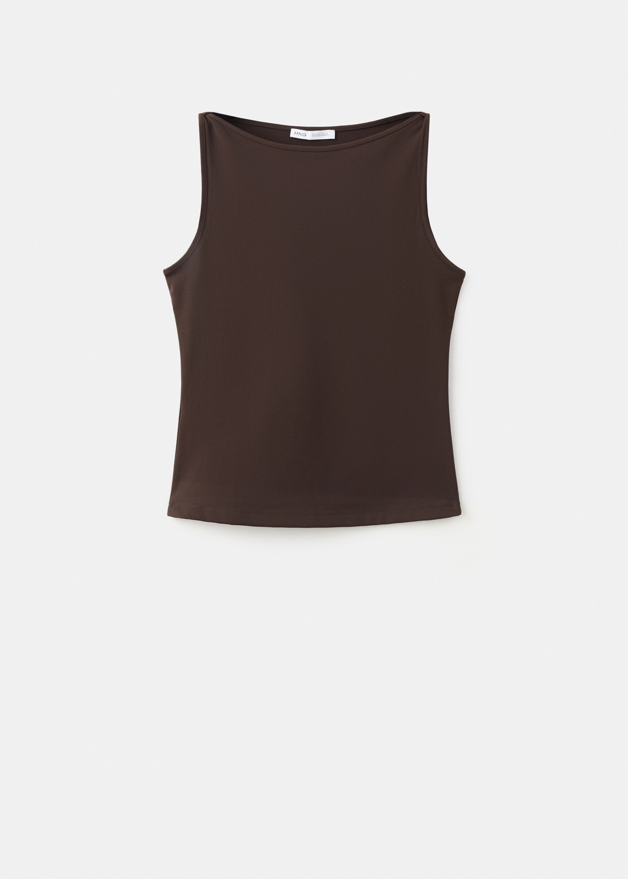 Fitted crop top - Article without model, Brown. Ref: 27065827-00.