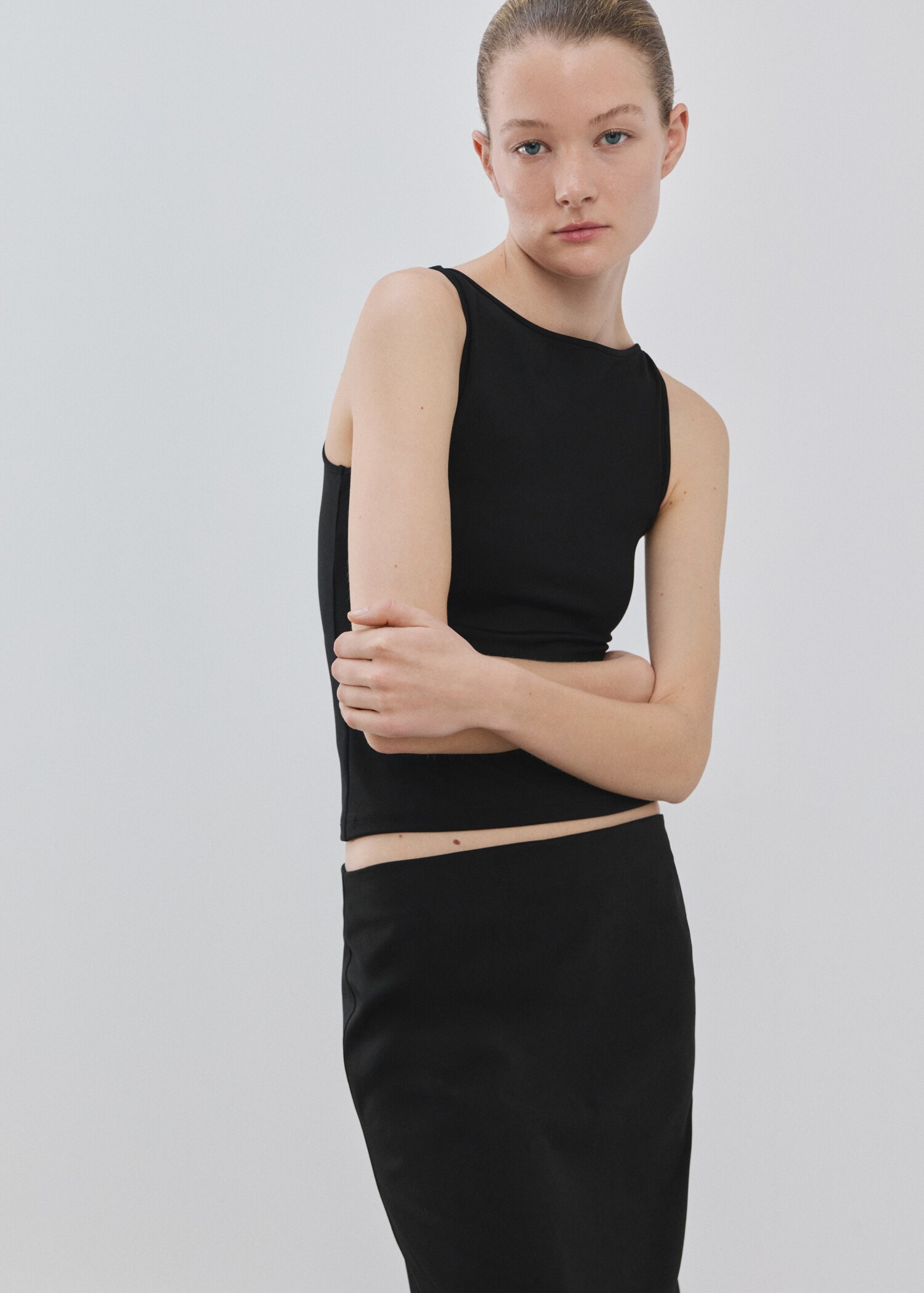 Fitted crop top - Medium plane