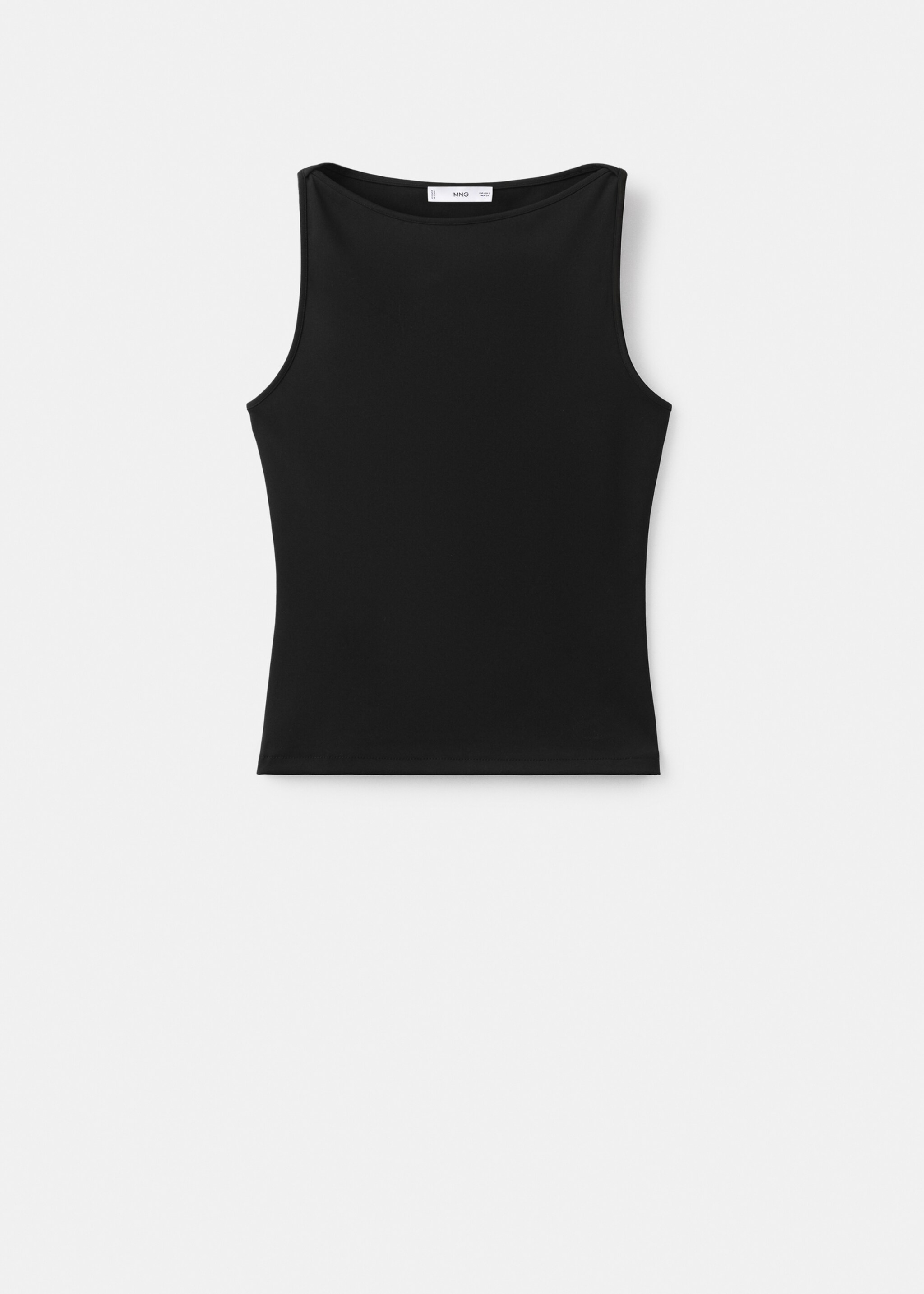 Fitted crop top - Article without model, Black. Ref: 27065827-00.