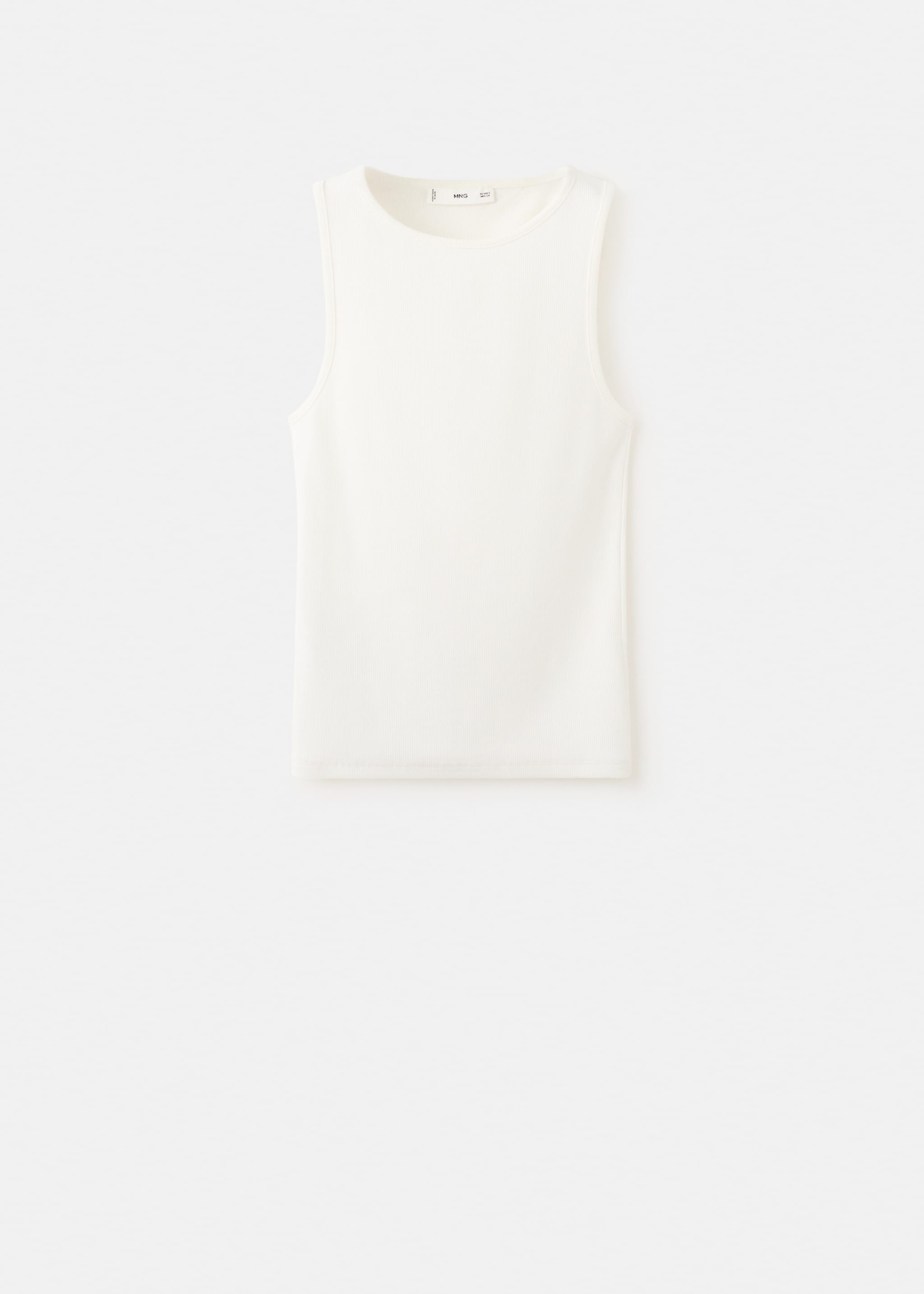 Top canalé algodón - Artículo sin modelo, Blanco. Ref: 27065830-00.