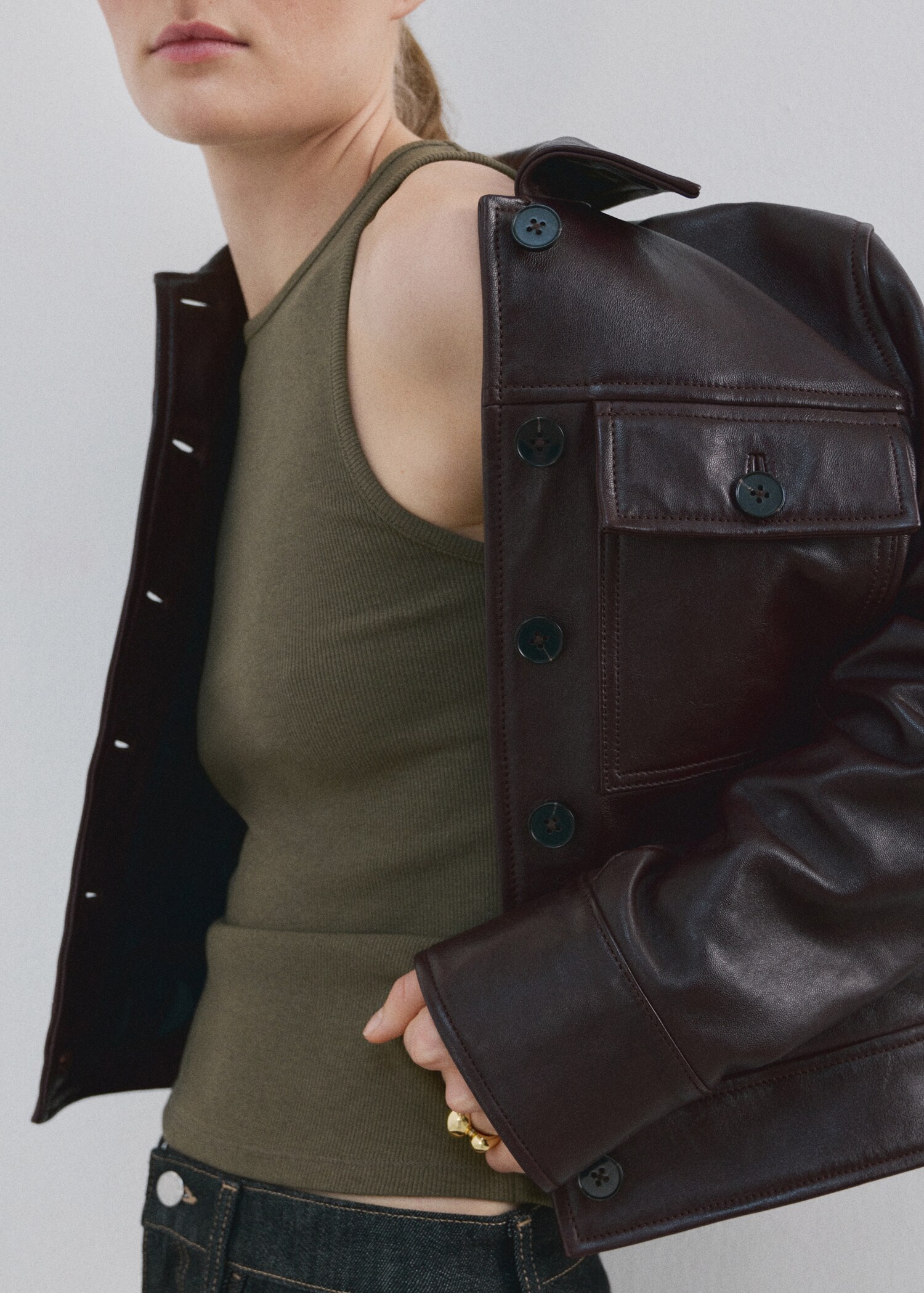 Ribbed cotton-blend top - Details of the article 6