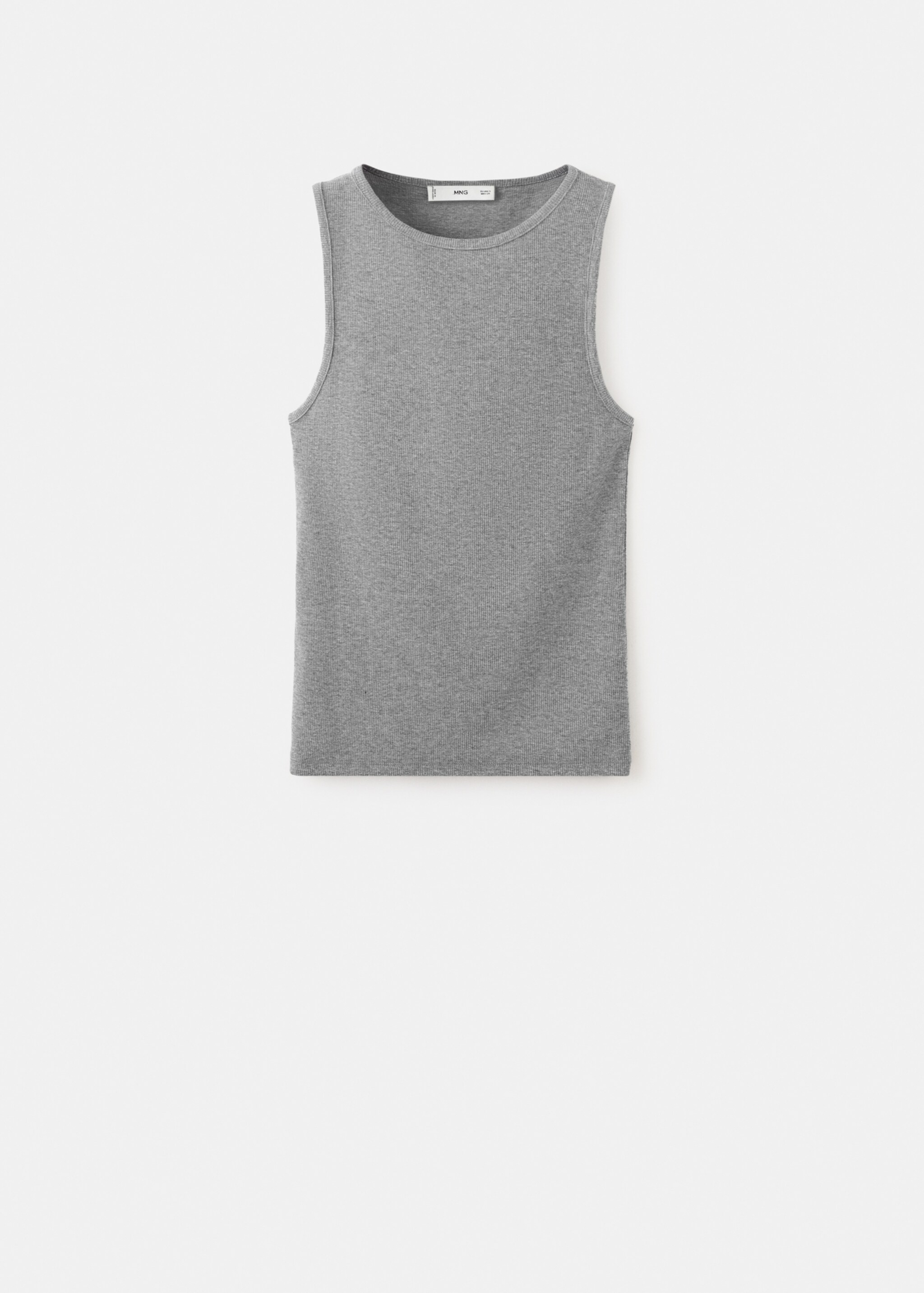Top canalé algodón - Artículo sin modelo, Gris medio vigoré. Ref: 27065830-00.