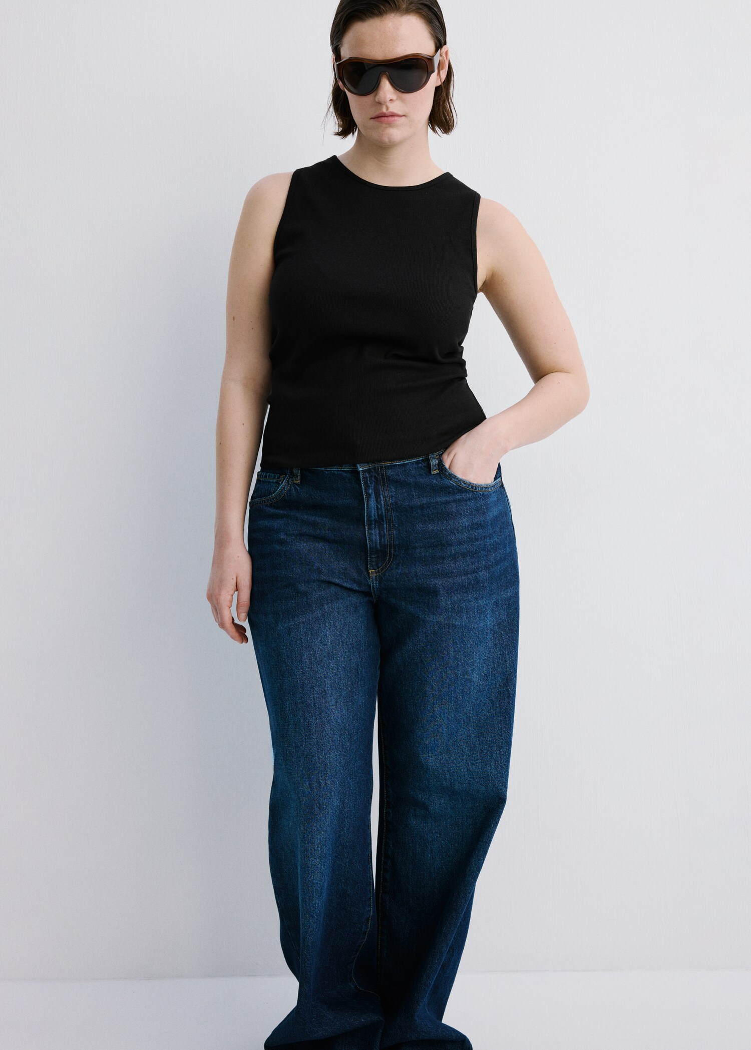 Ribbed cotton-blend top - Details of the article 3