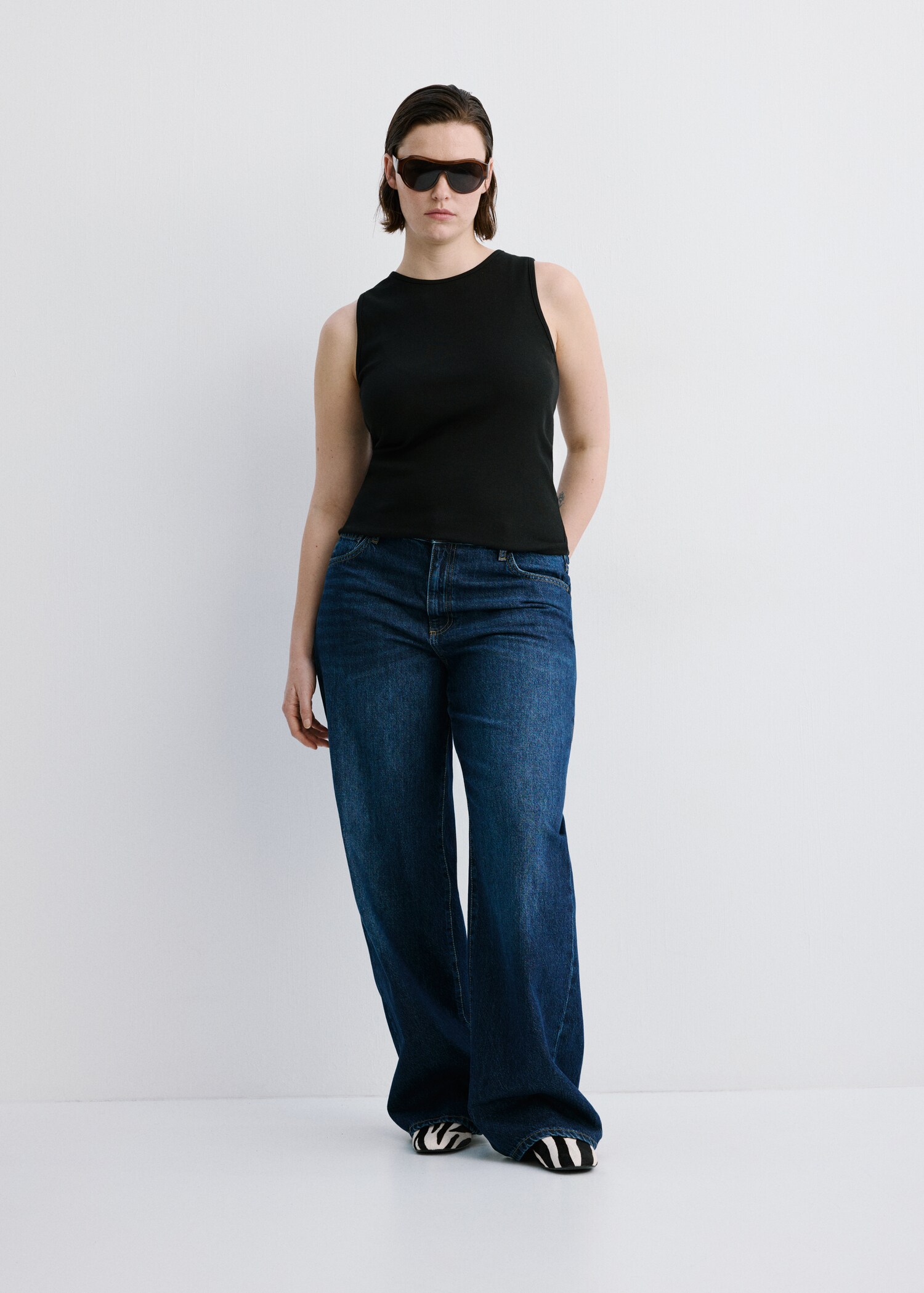 Ribbed cotton-blend top - Details of the article 4
