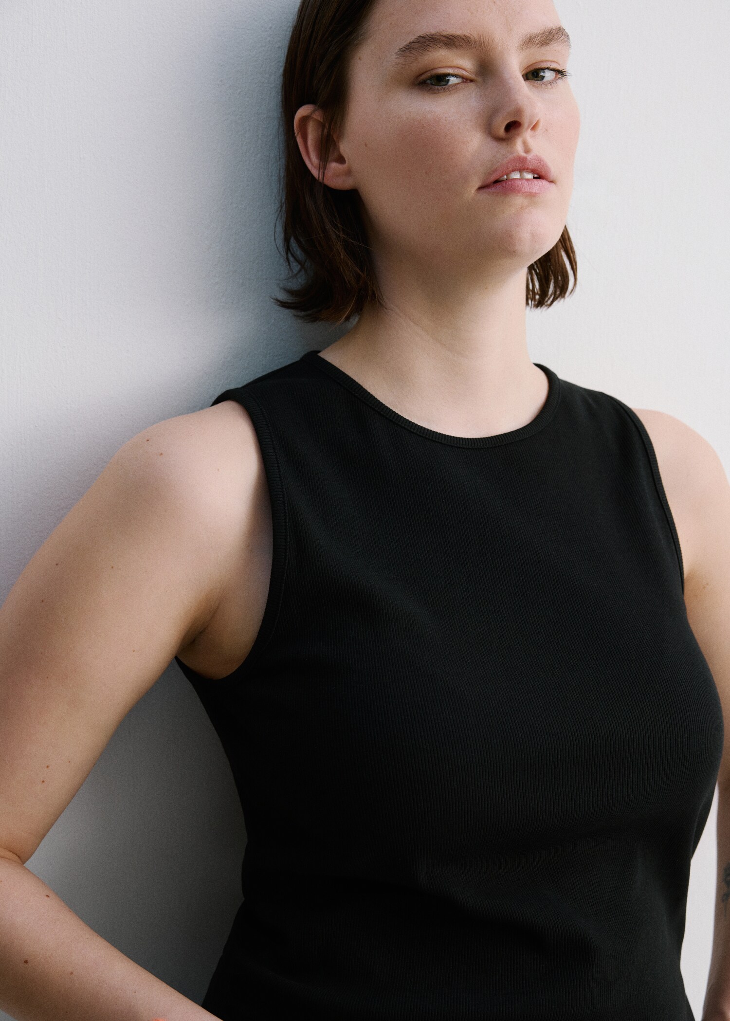Ribbed cotton-blend top - Details of the article 5