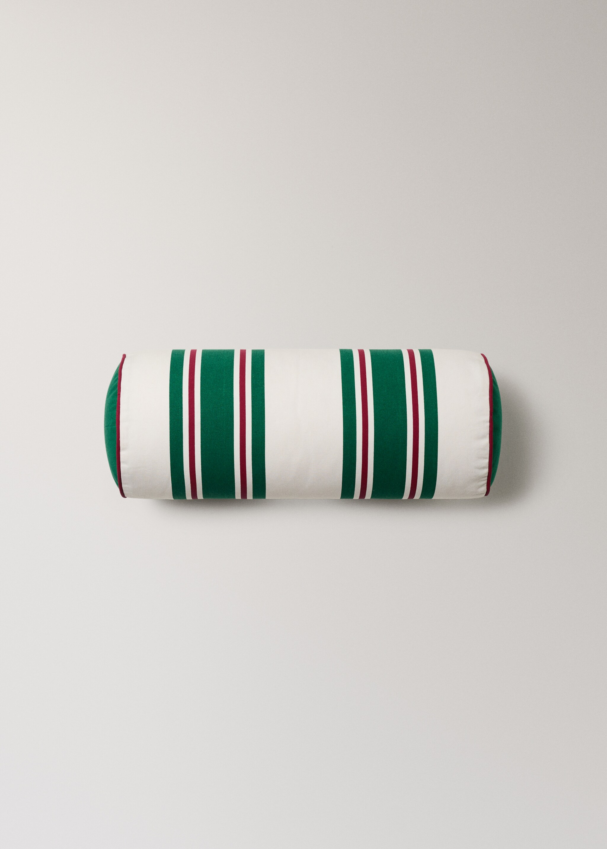 Waterproof striped bolster cushion 20x50 cm - Article without model, Green. Ref: 27065832-00.