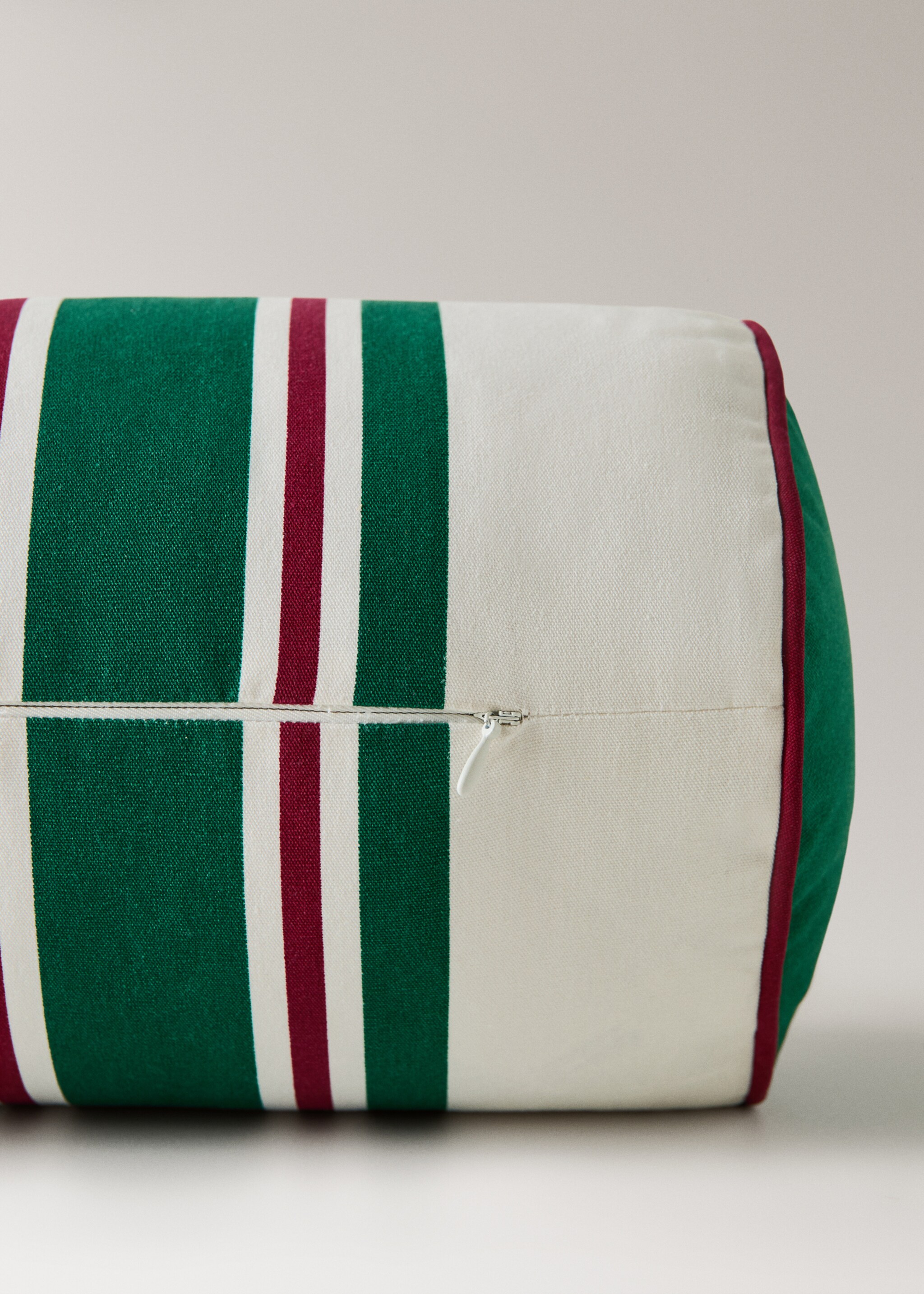 Waterproof striped bolster cushion 20x50 cm - Details of the article 2, Green. Ref: 27065832-00.