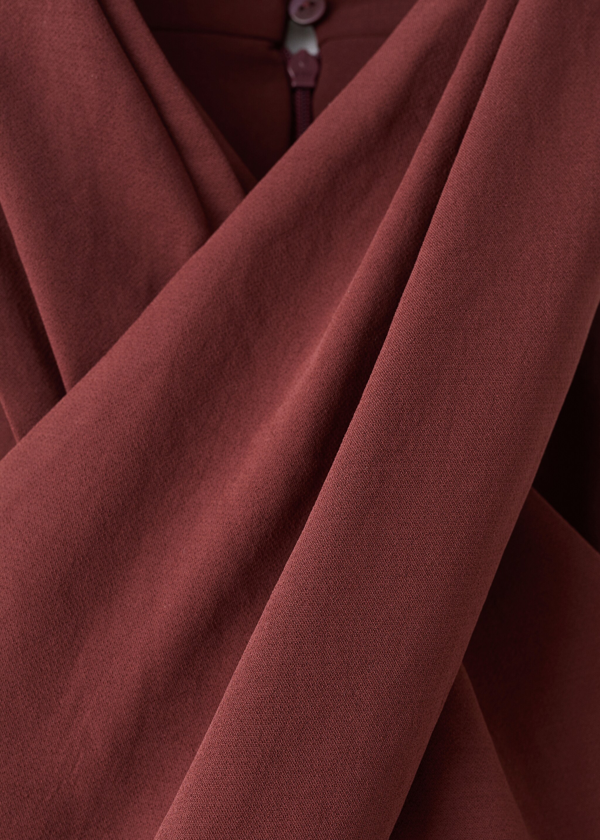 Belt wrap jumpsuit - Details of the article 0, Maroon. Ref: 27065833-00.