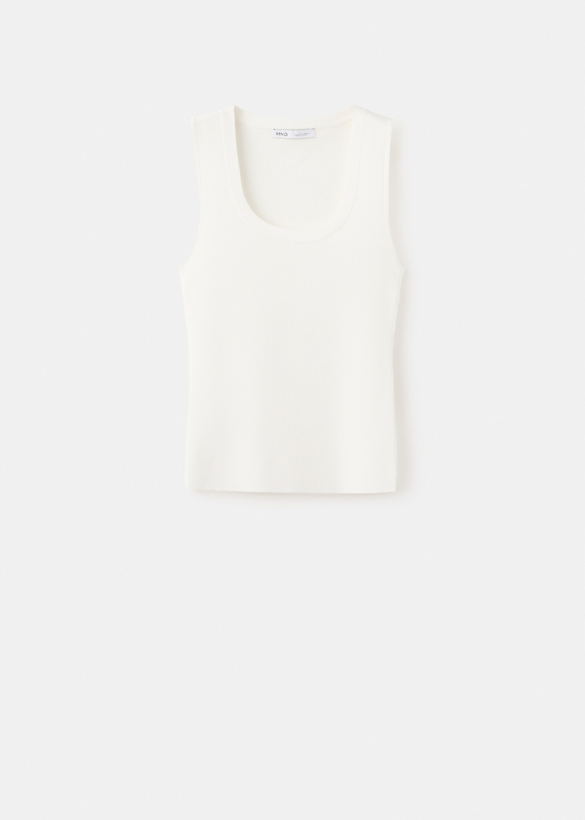 Round-neck knitted top - Article without model, Ecru. Ref: 27065834-00.