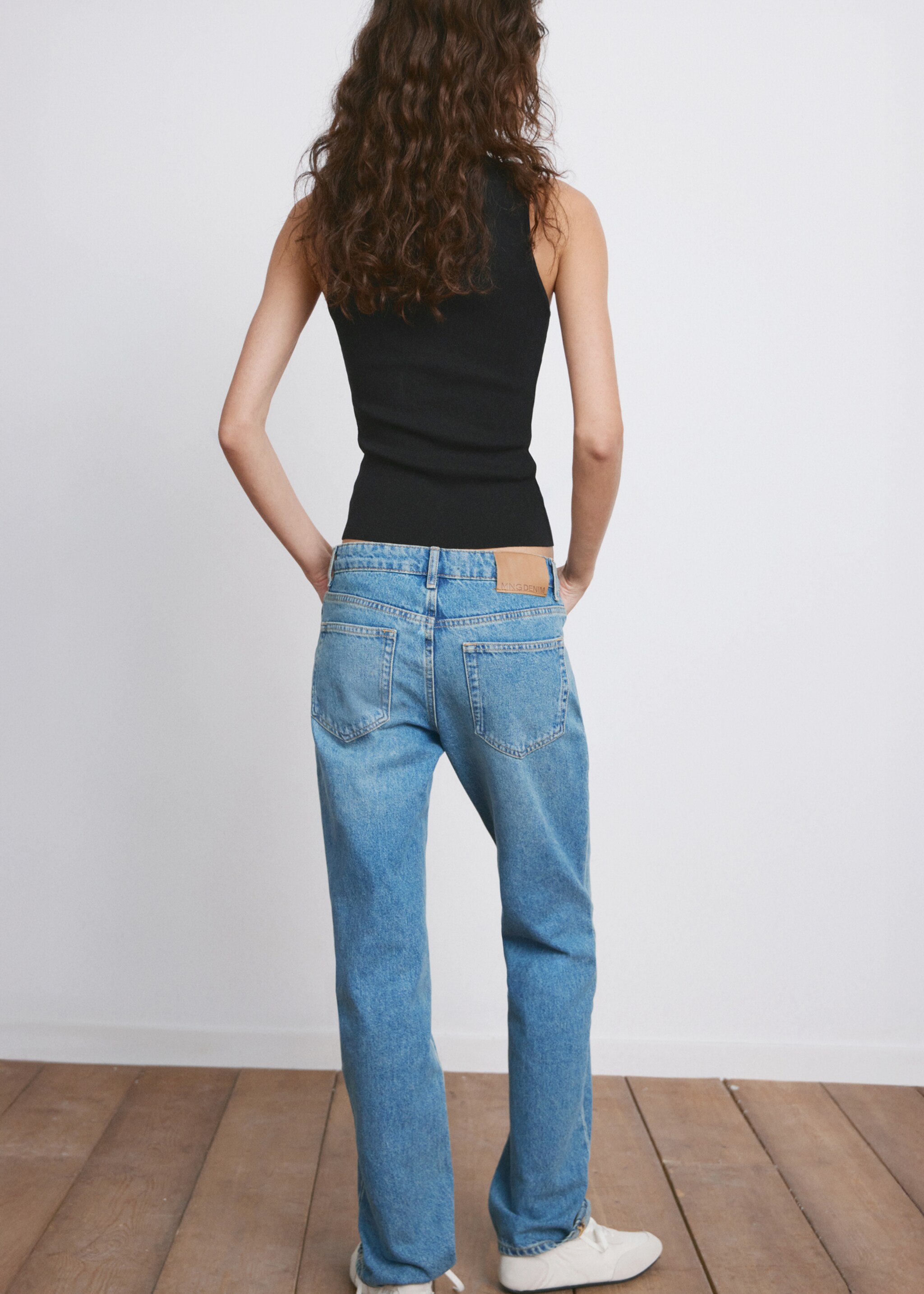 Top maille coton lin - Verso de l’article, Noir. Ref: 27065834-00.