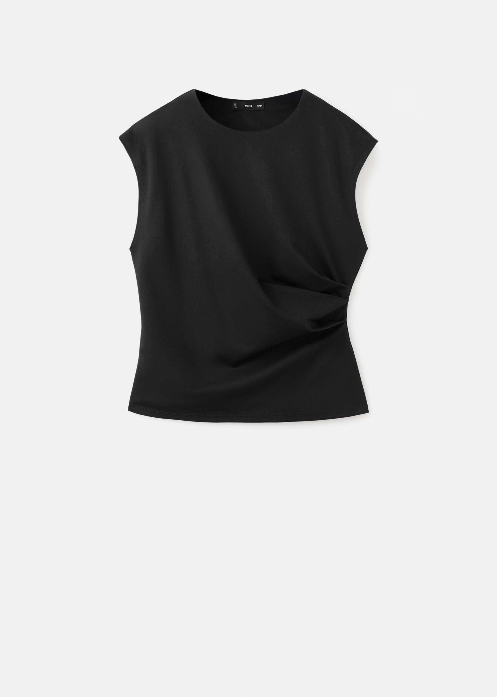 T-shirt with gathered details - Article without model, Black. Ref: 27065835-00.