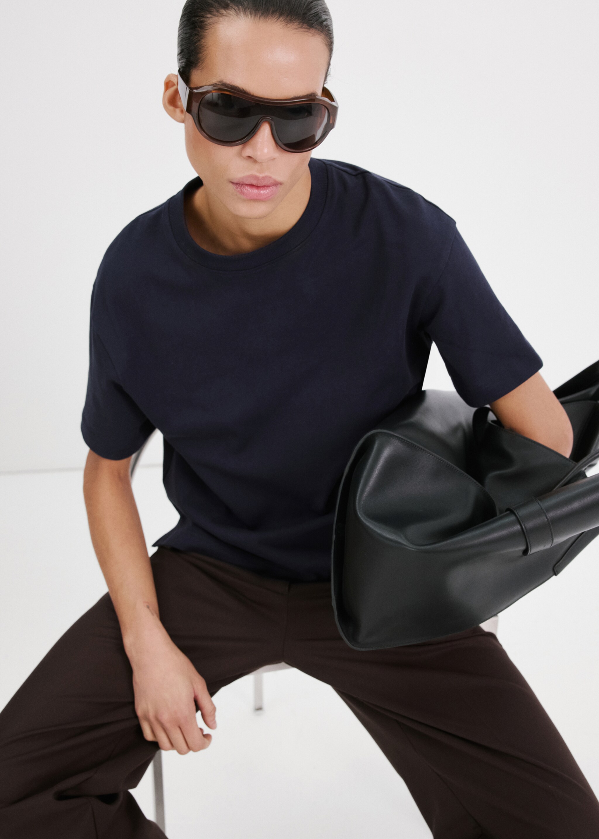 Oversized cotton t-shirt - Medium plane, Dark Navy. Ref: 27065838-00.