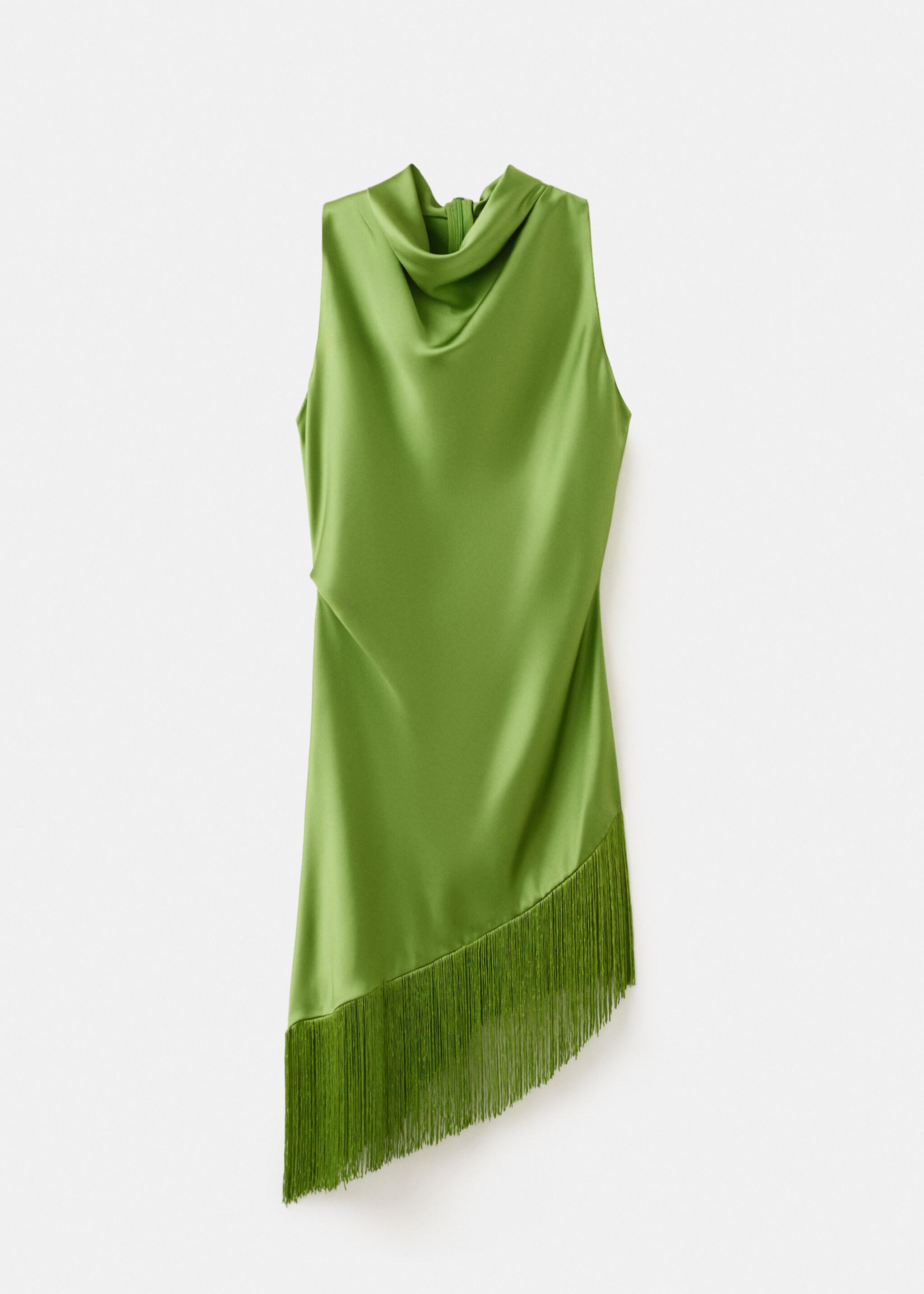 Asymmetric fringed blouse - Article without model, Green. Ref: 27065839-00.