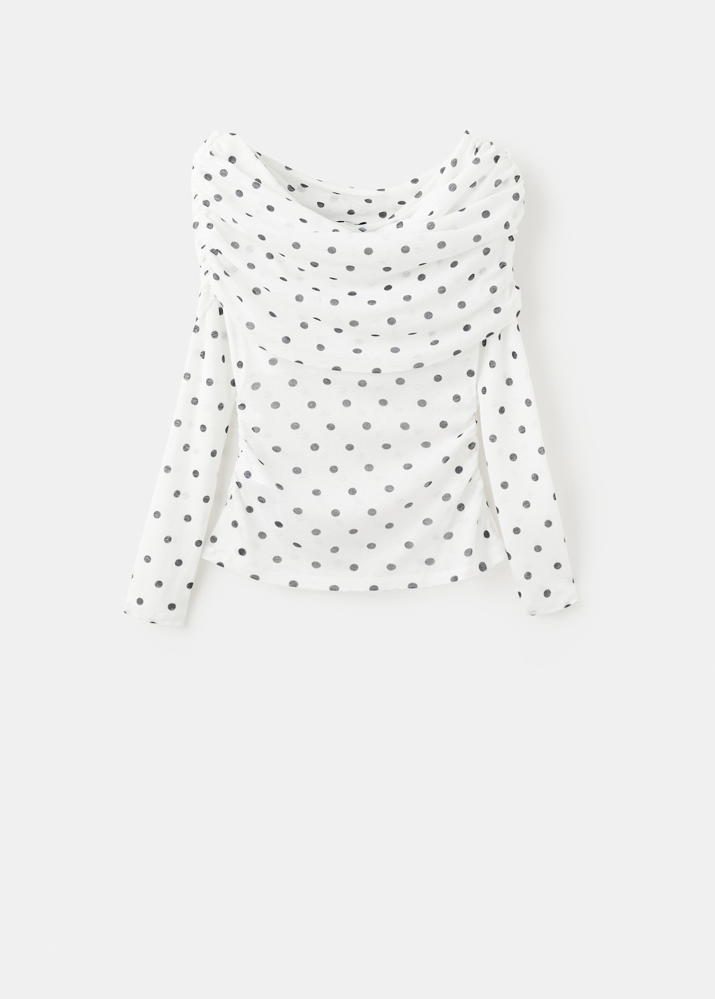 Polka-dot strapless shirt - image 5