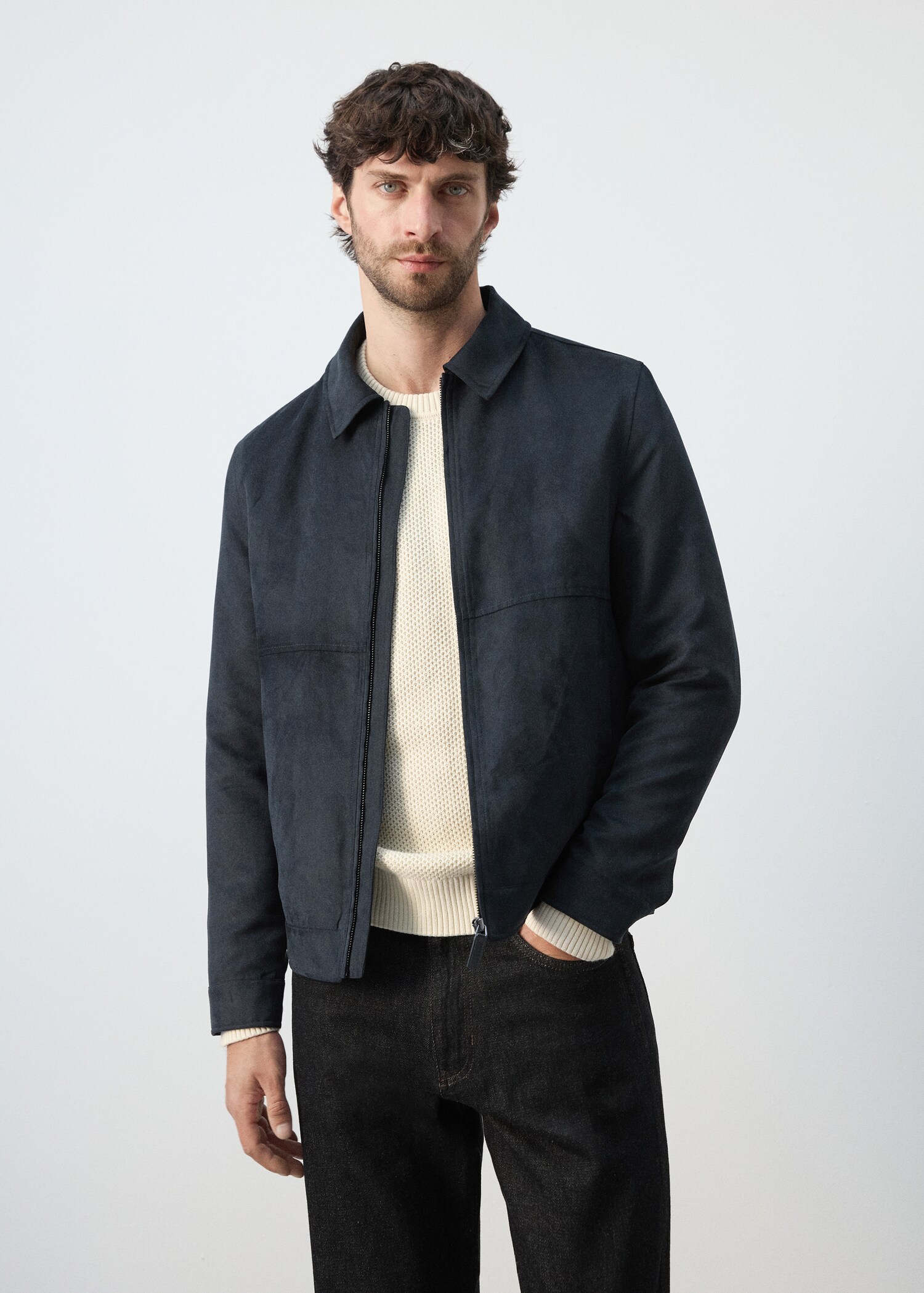 Suede effect jacket - Medium plane