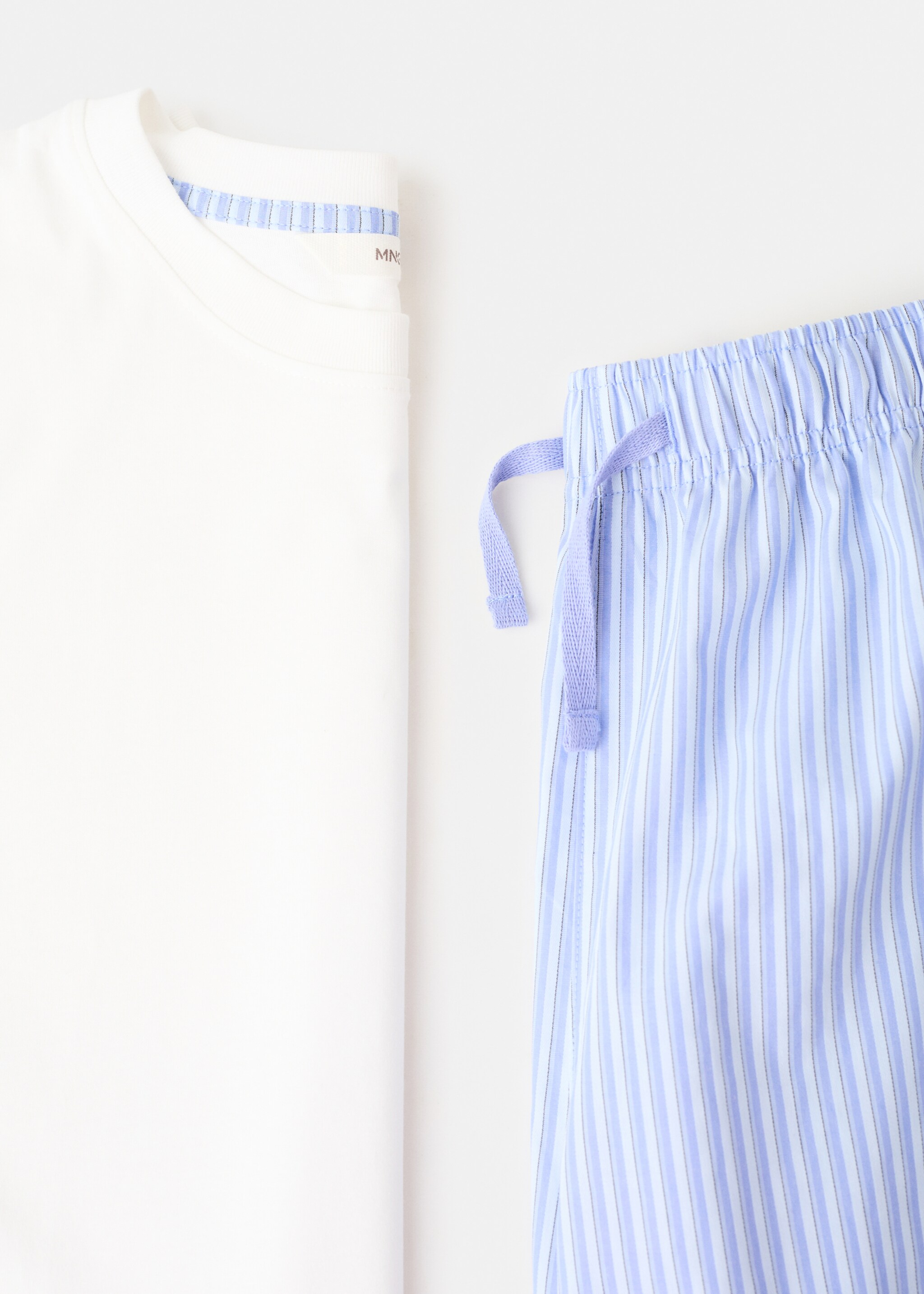 Πιτζάμα κοντή βαμβάκι ριγέ - Λεπτομέρεια του προϊόντος 8, Μπλε. Ref: 27065932-00.