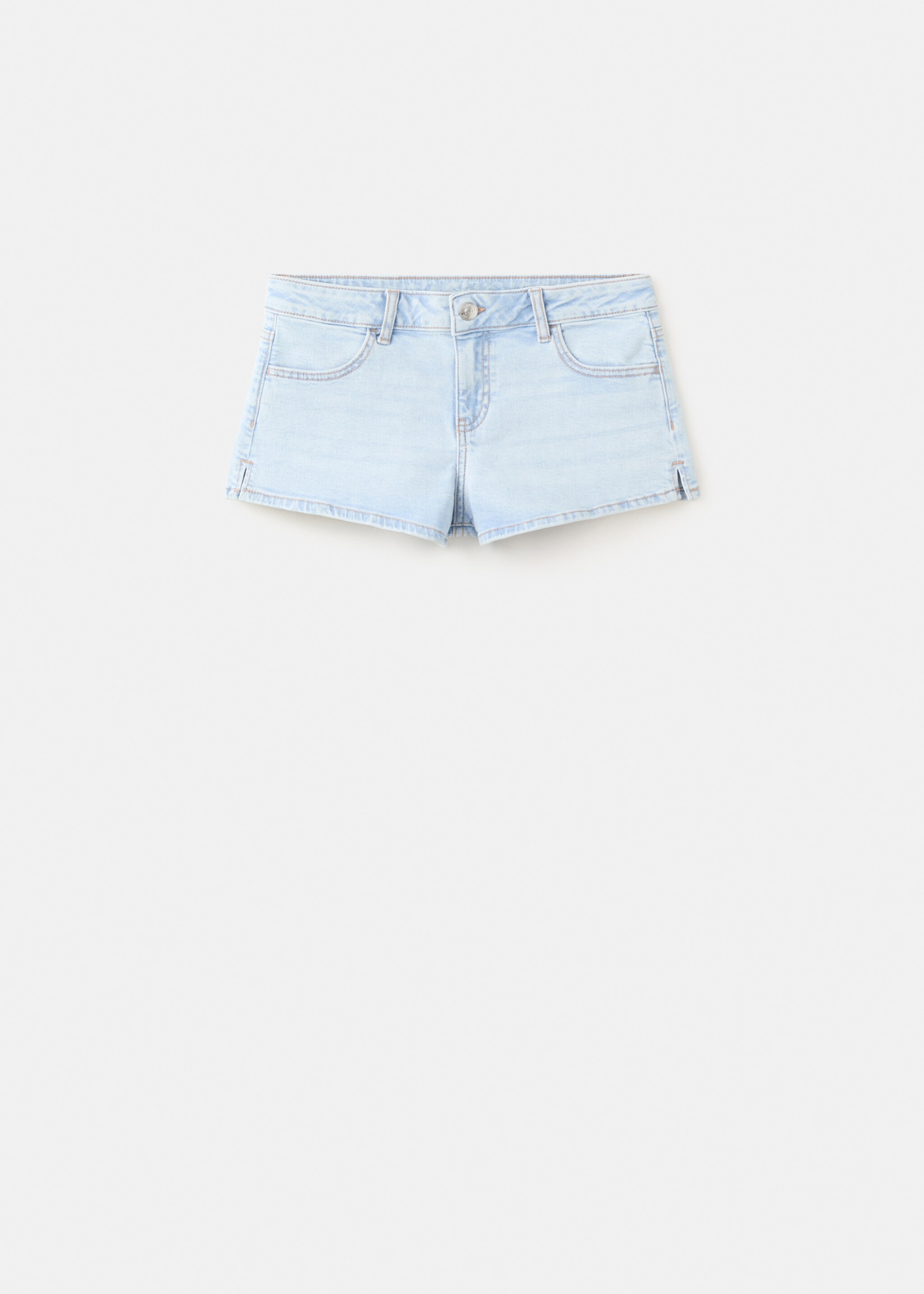 Straight-fit denim shorts - Article without model, Light Blue. Ref: 27065935-00.